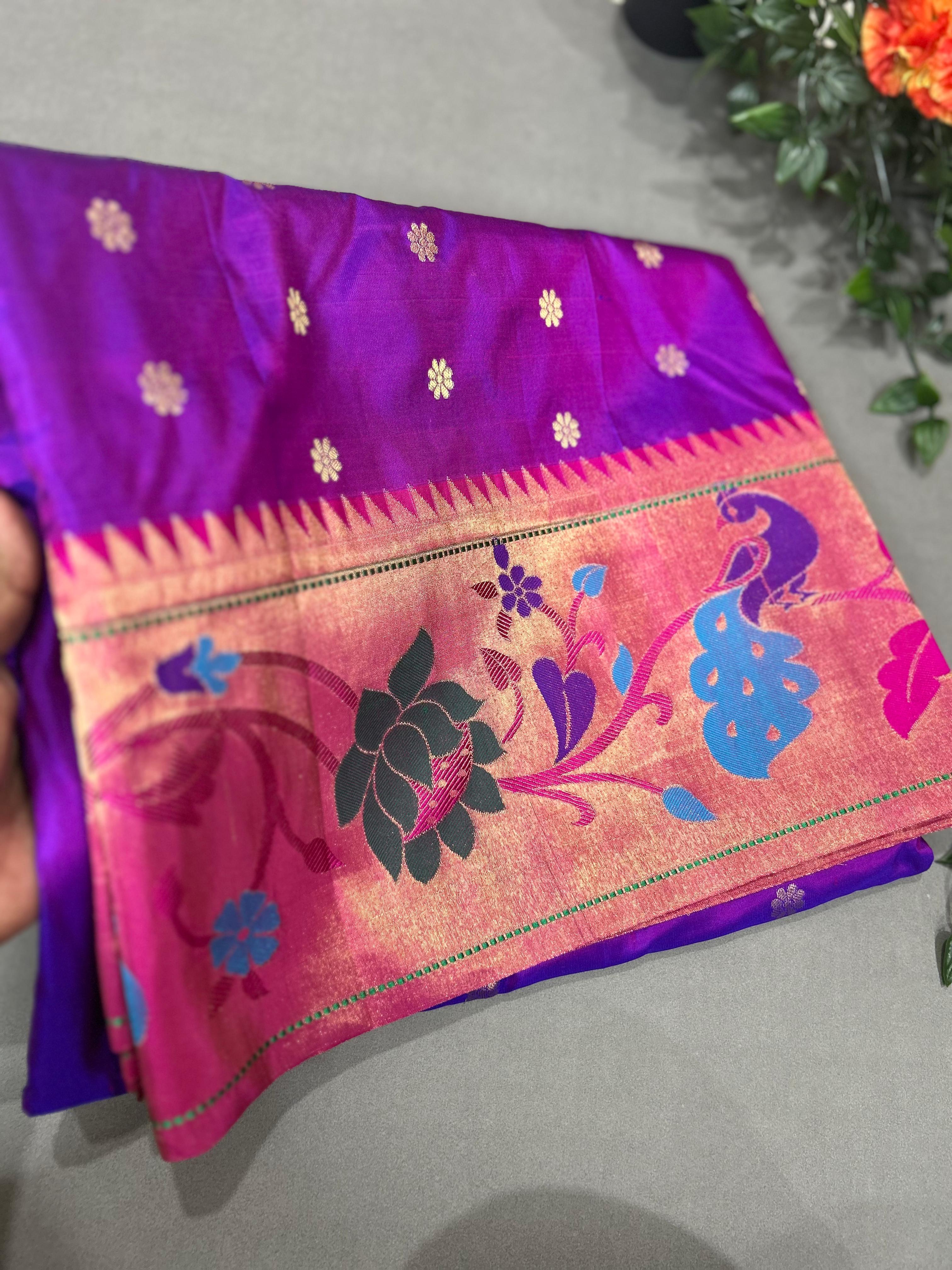 Pastel purple pure paitani-07 border tussar saree