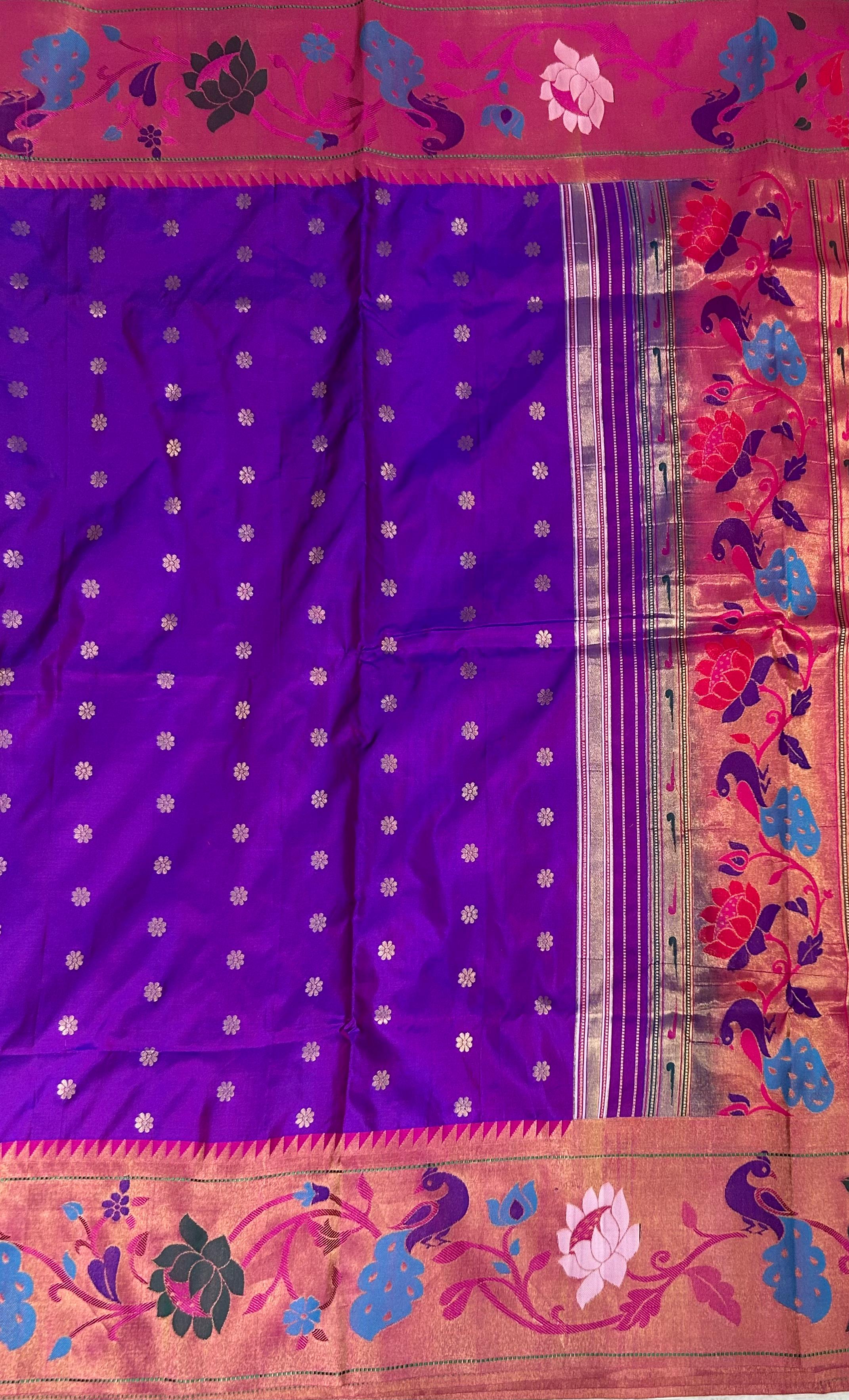 Pastel purple pure paitani-07 border tussar saree