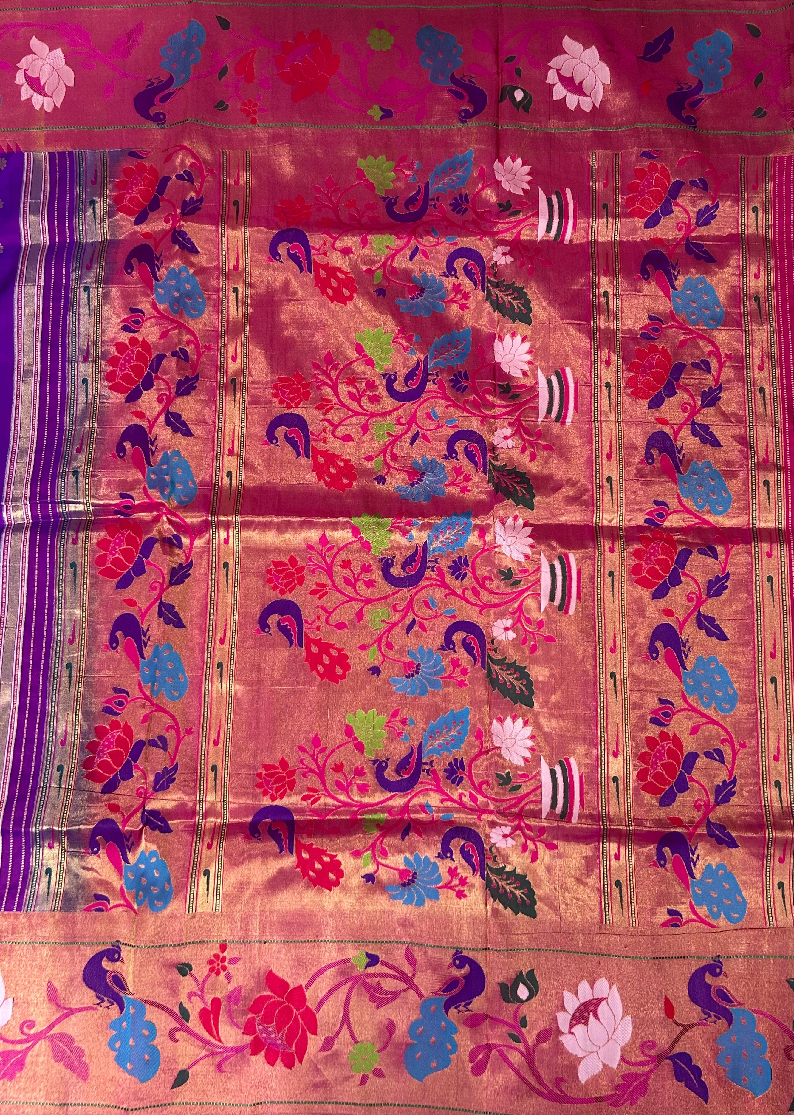 Pastel purple pure paitani-07 border tussar saree
