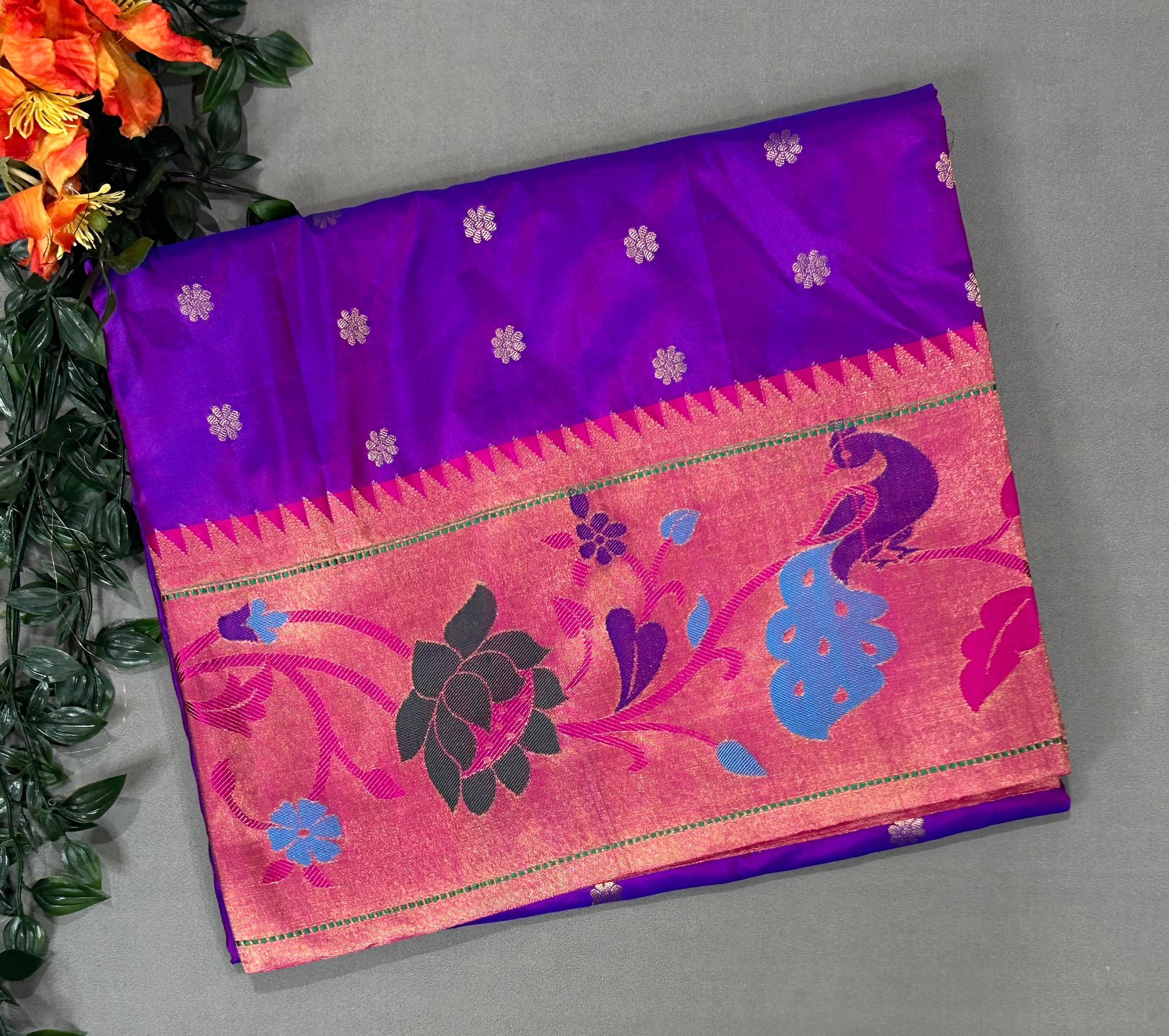 Pastel purple pure paitani-07 border tussar saree