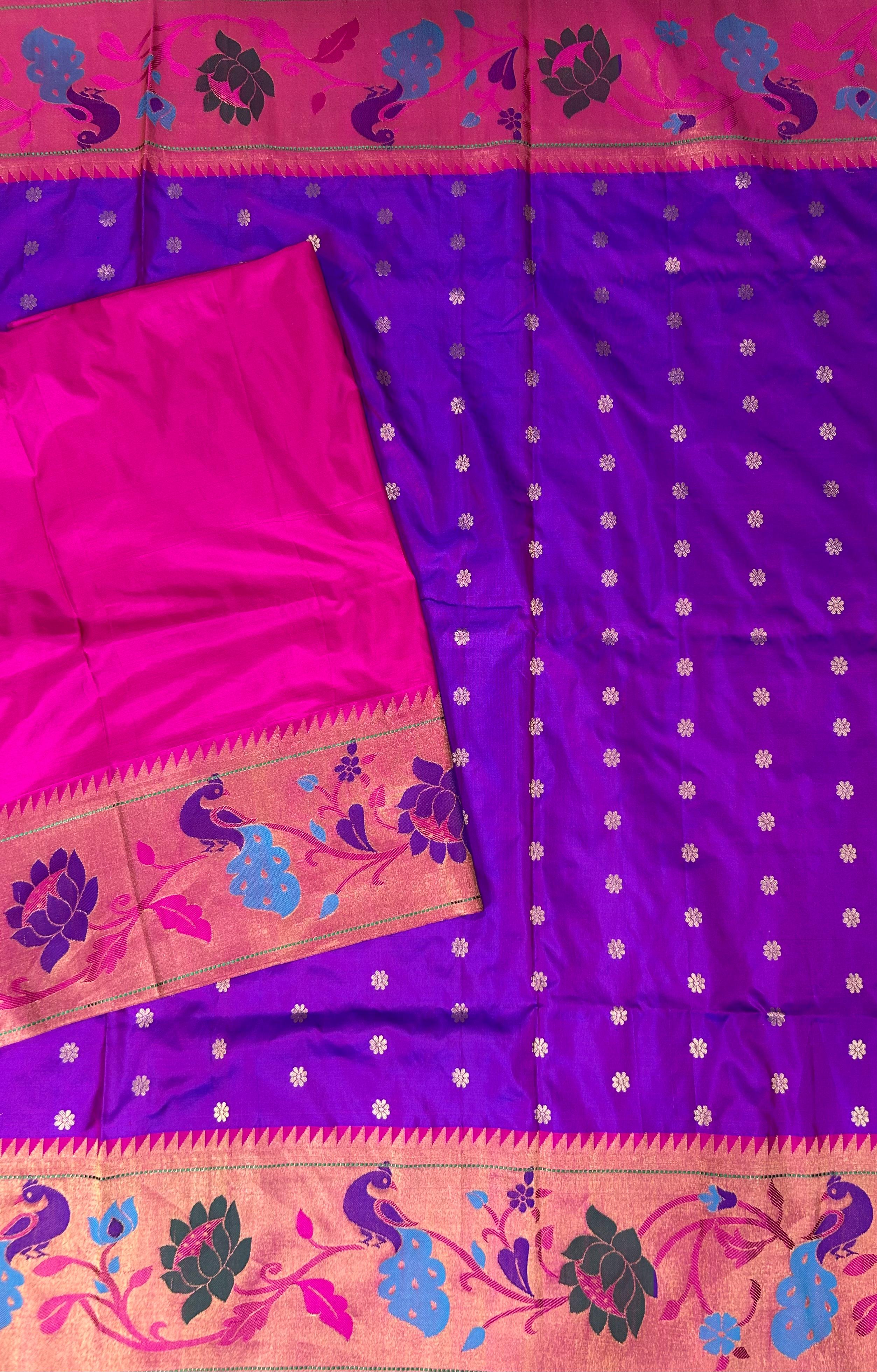 Pastel purple pure paitani-07 border tussar saree