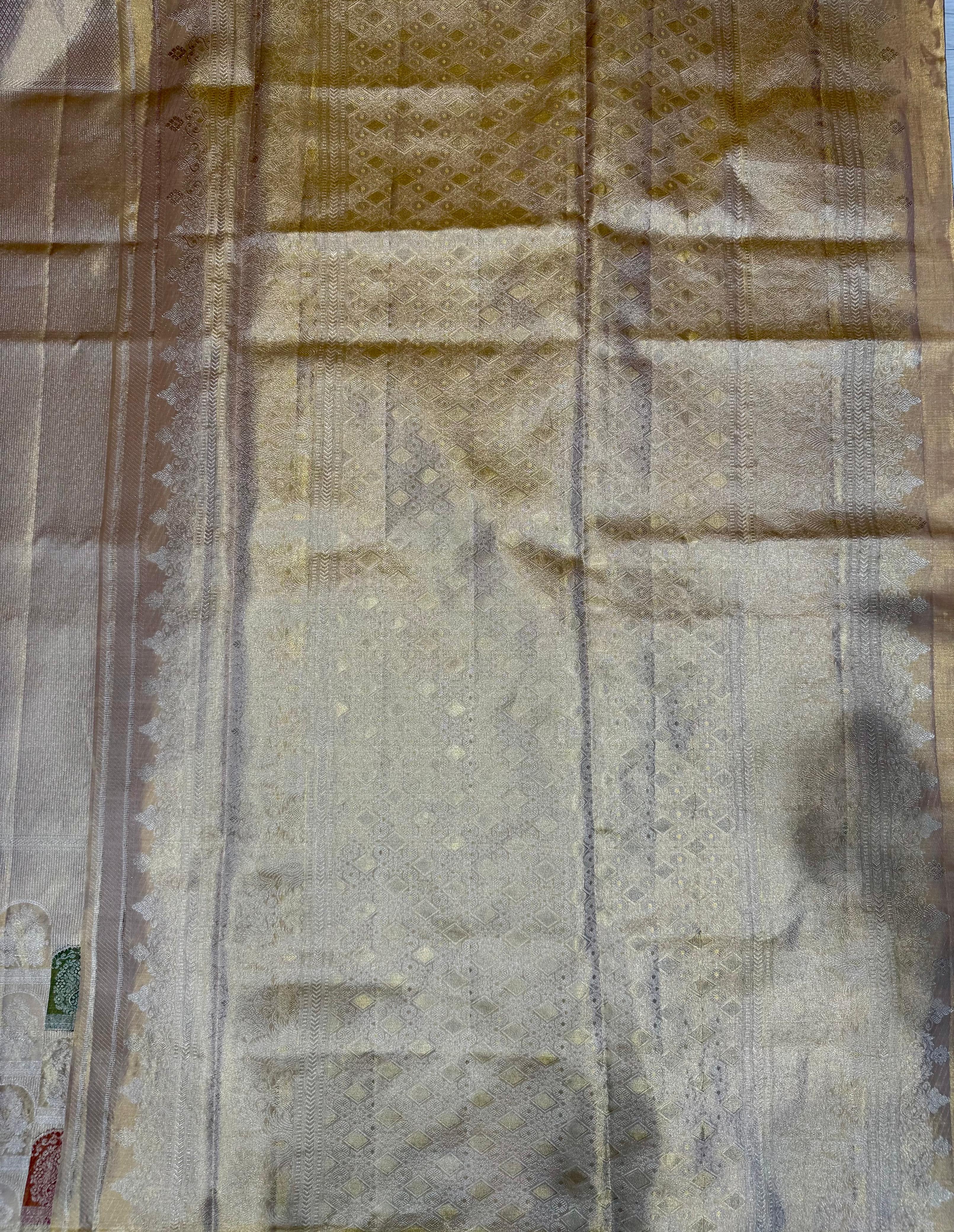 Copper shade tissue pure kanchipuram-07 silk saree