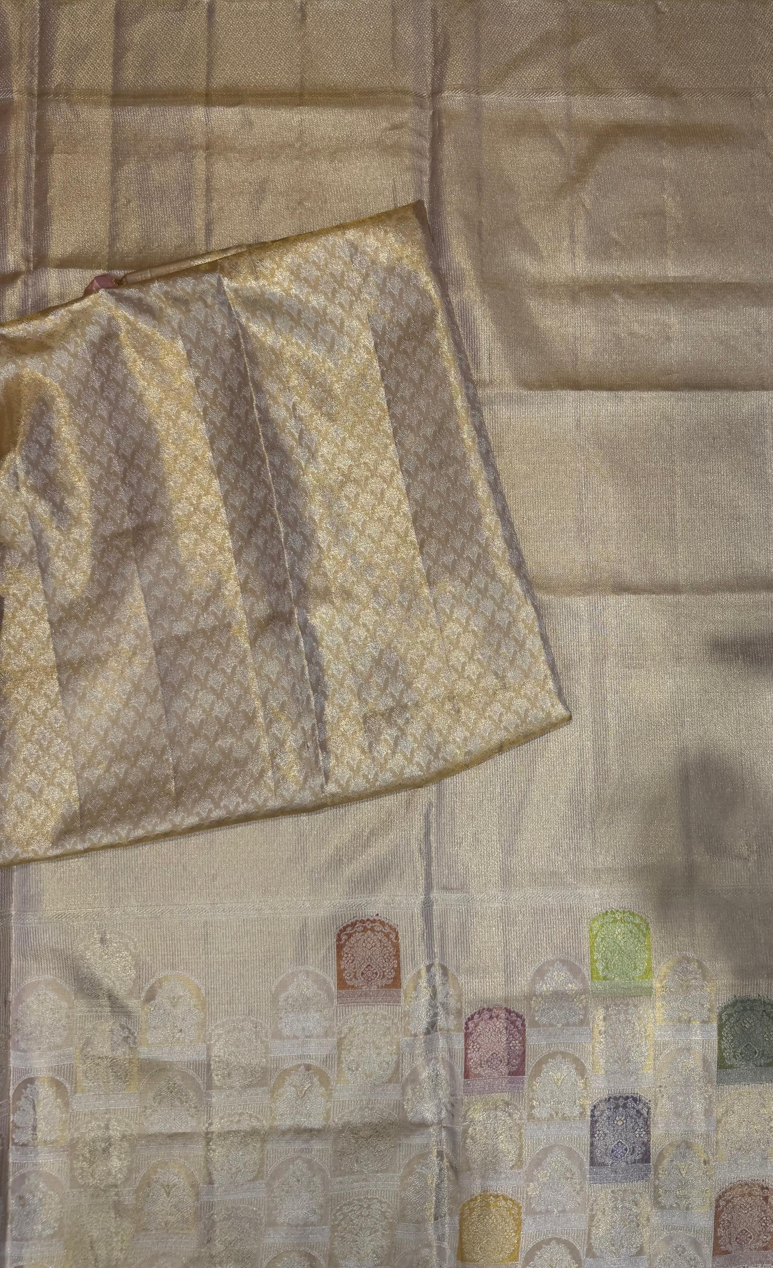 Copper shade tissue pure kanchipuram-07 silk saree