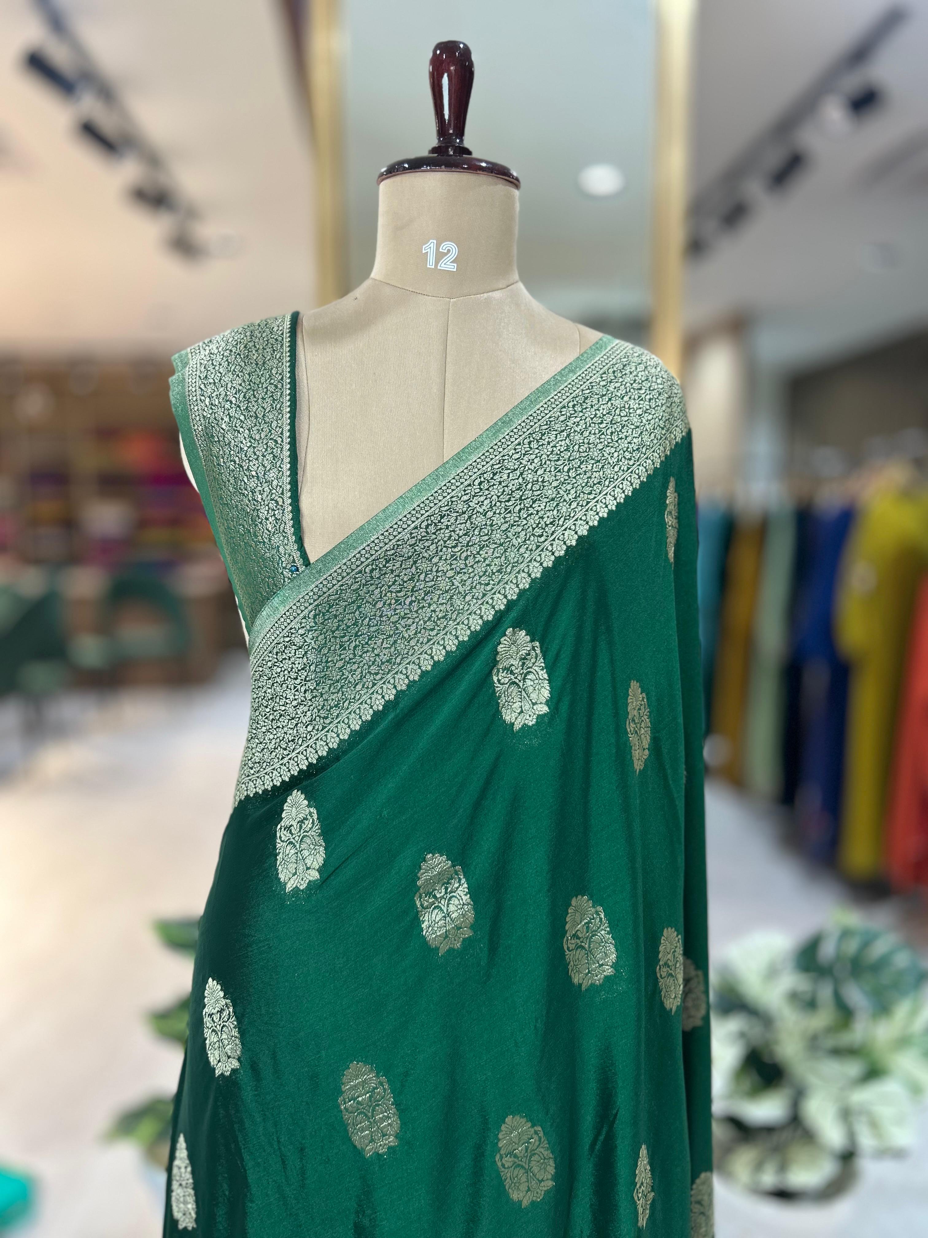 Green big butta-07 soft crepe silk saree