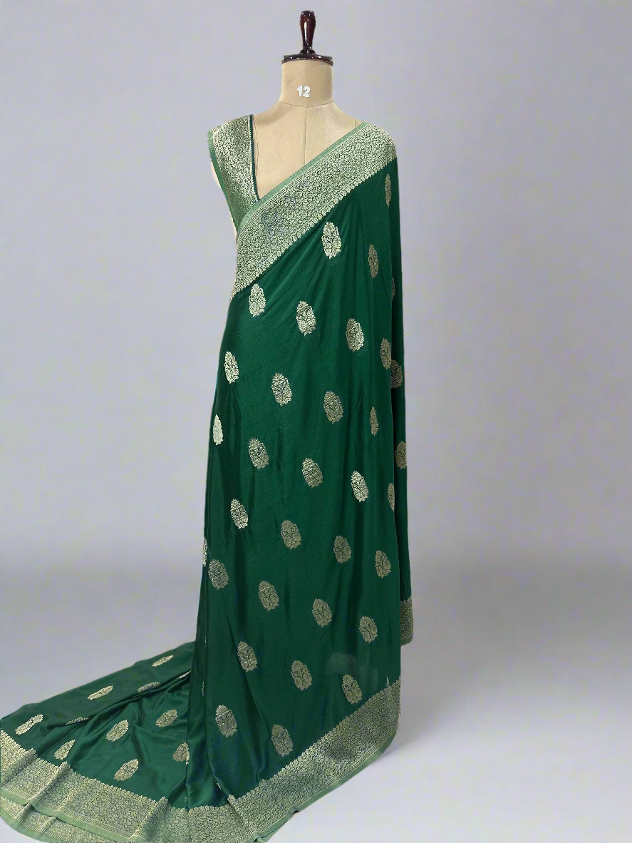 Green big butta-07 soft crepe silk saree