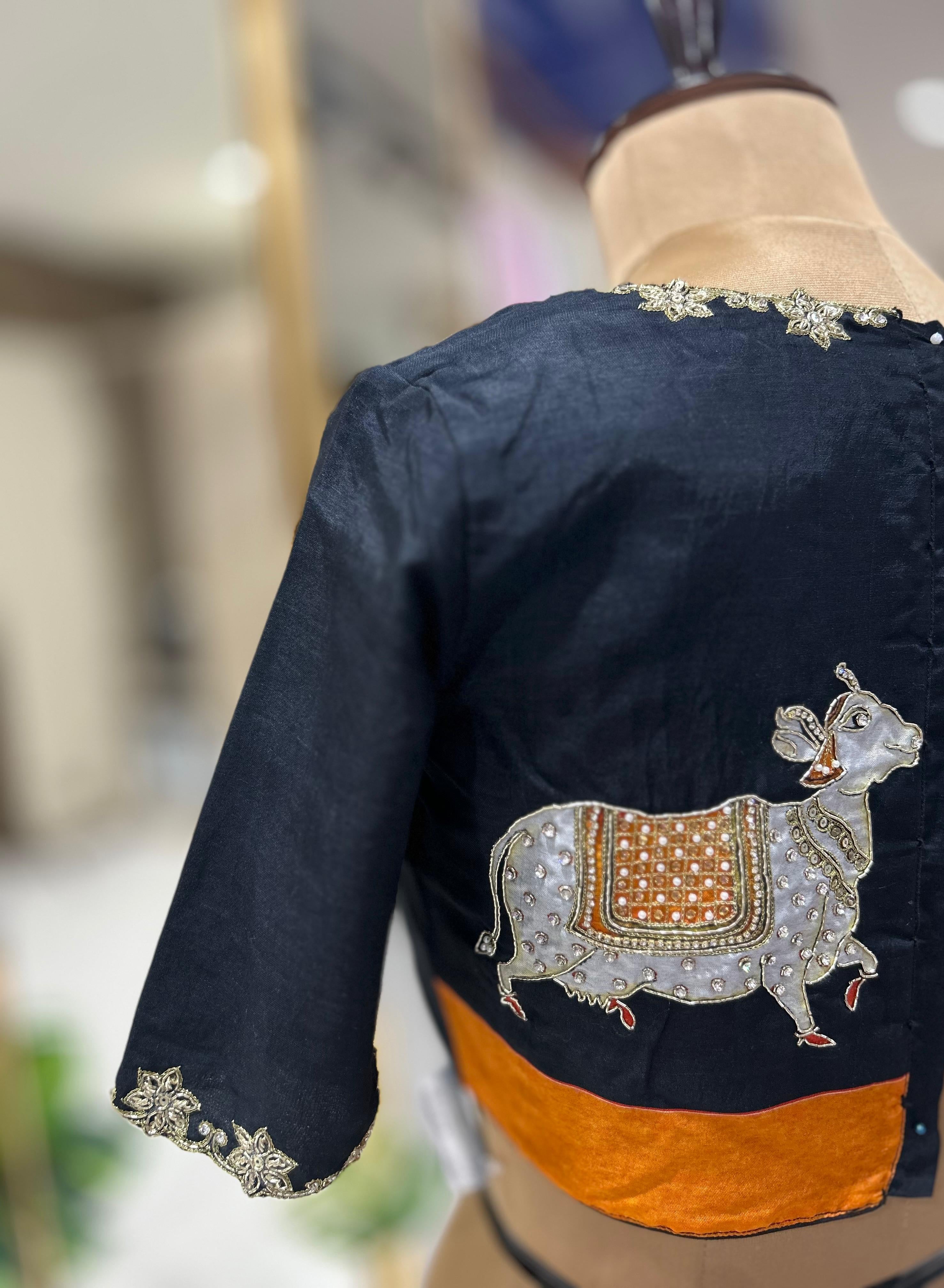 Black pichwai 09 handwork blouse