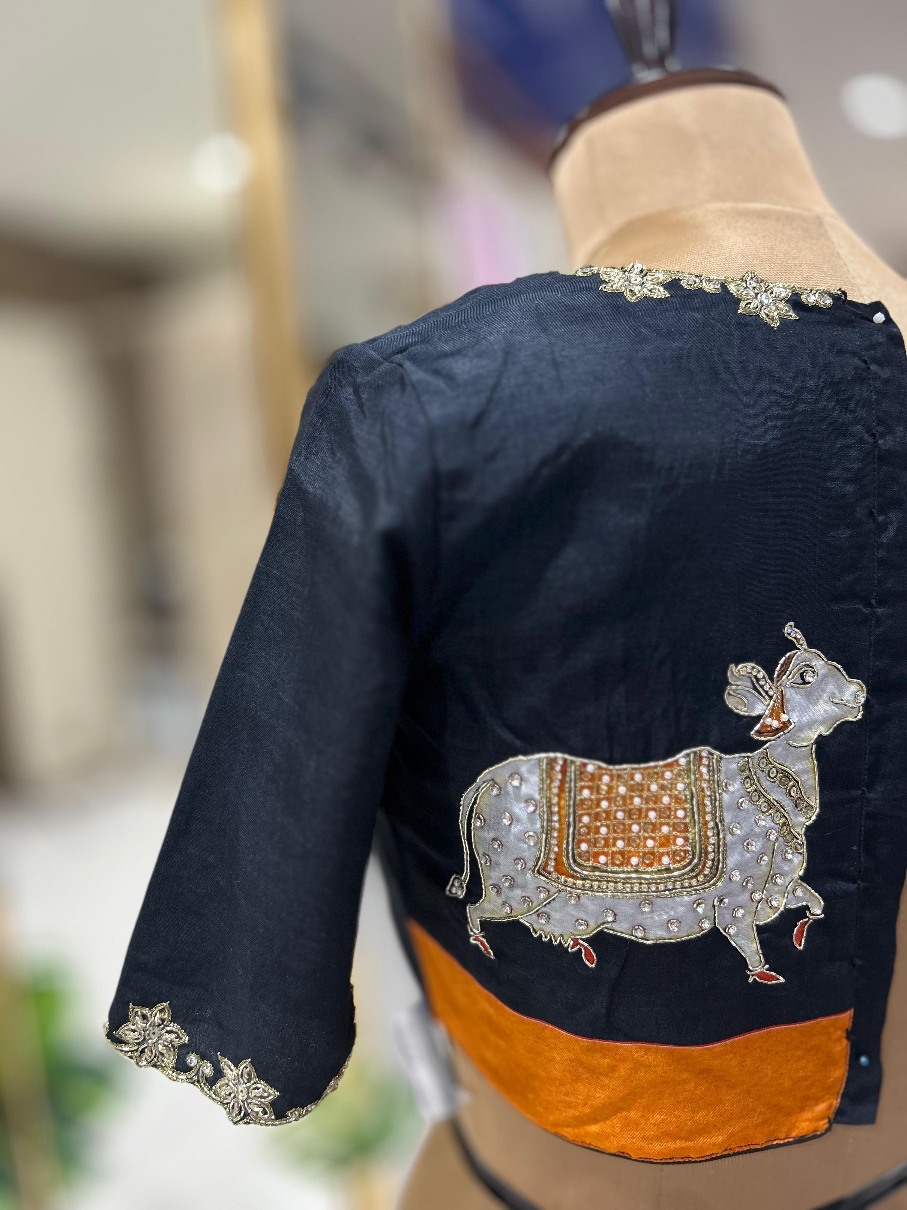 Black pichwai 09 handwork blouse