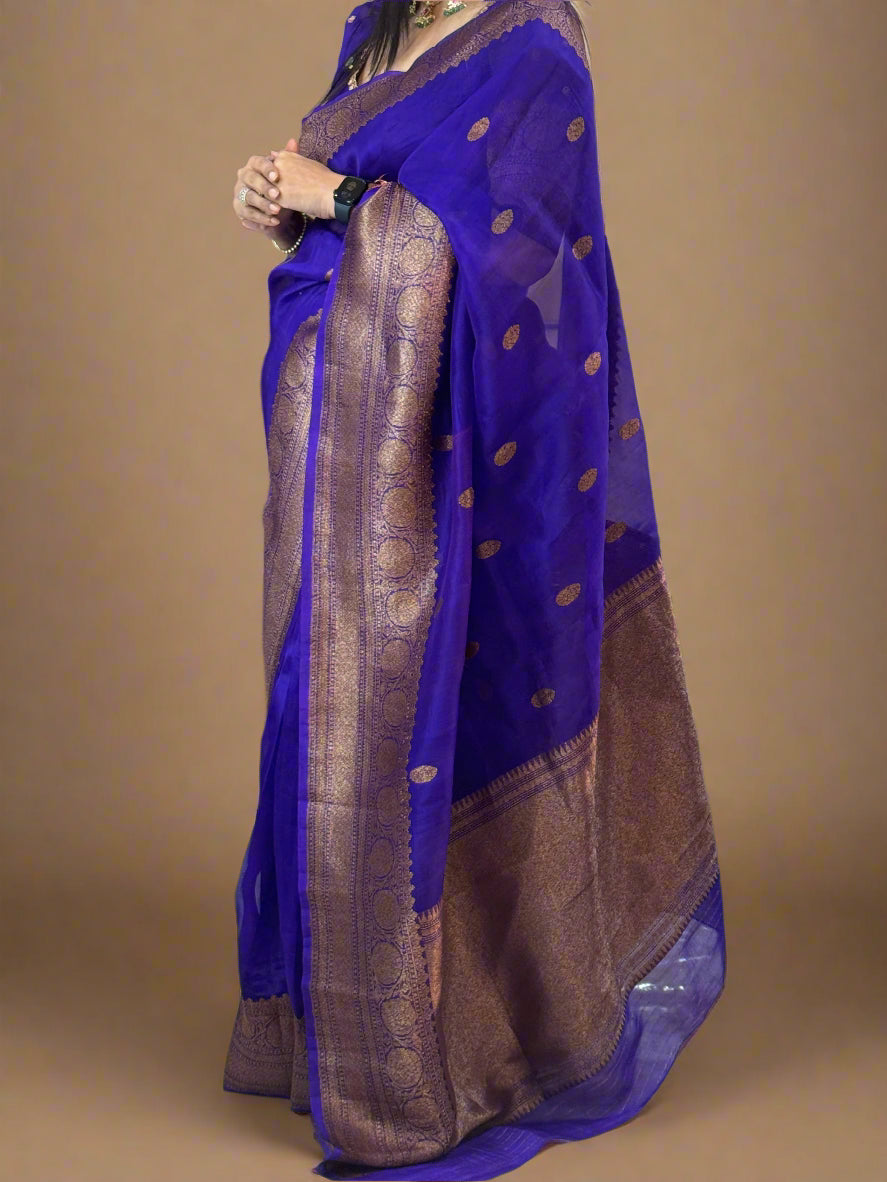 Purple pure kora organza-07 saree