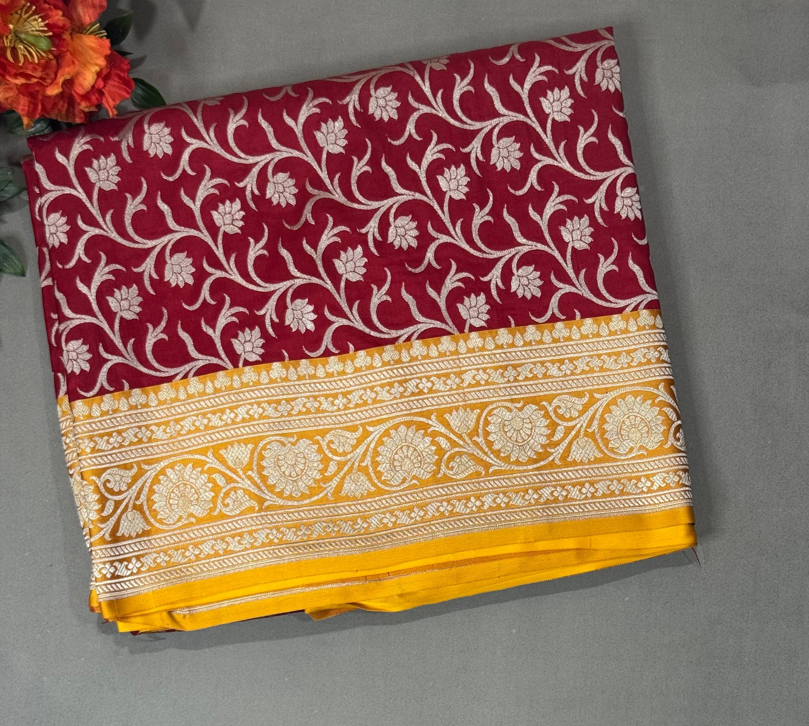 Red pure kathan silk saree