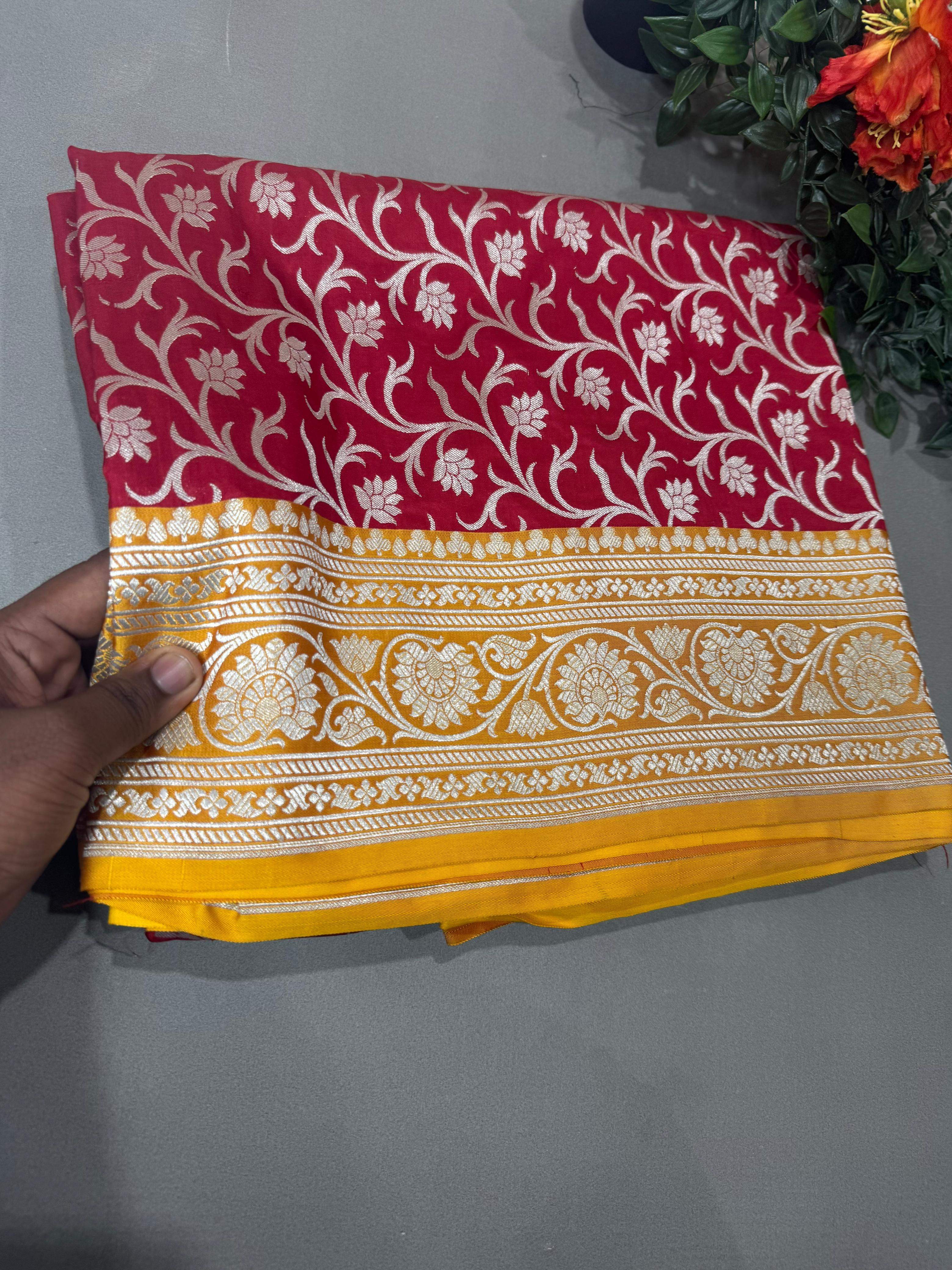 Red pure kathan silk saree
