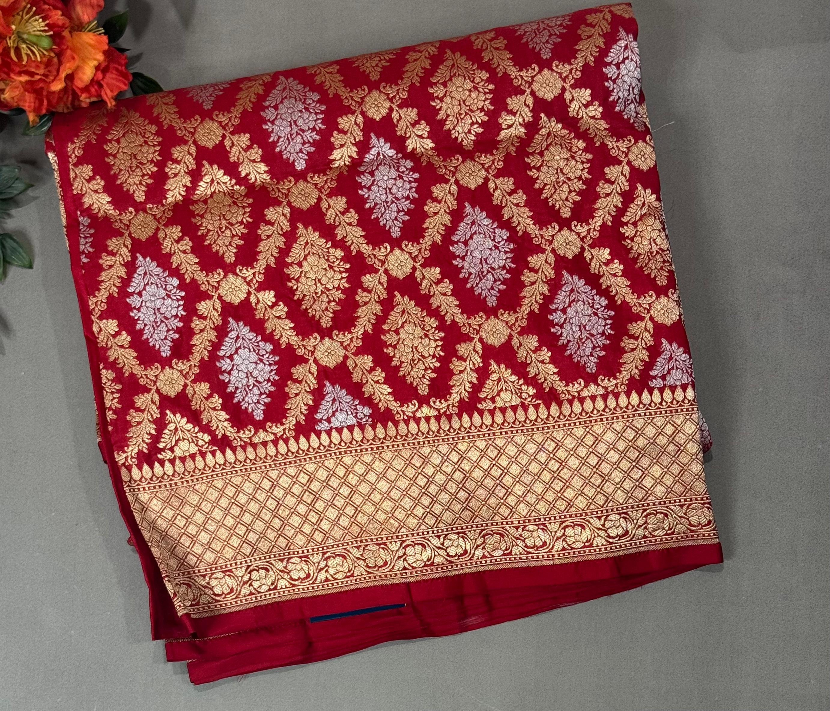 Red pure kathan silk saree