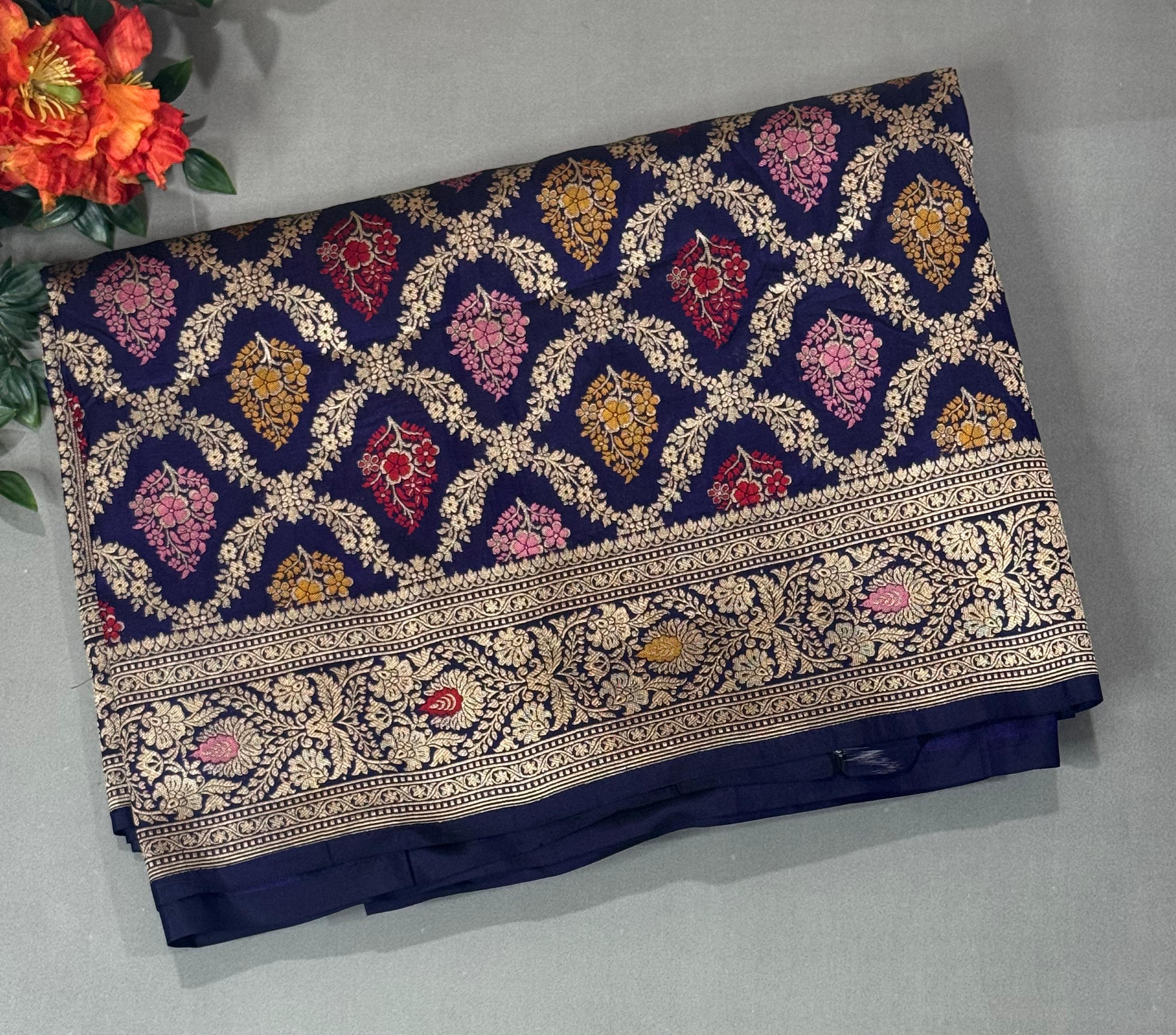 Purple pure kathan silk saree