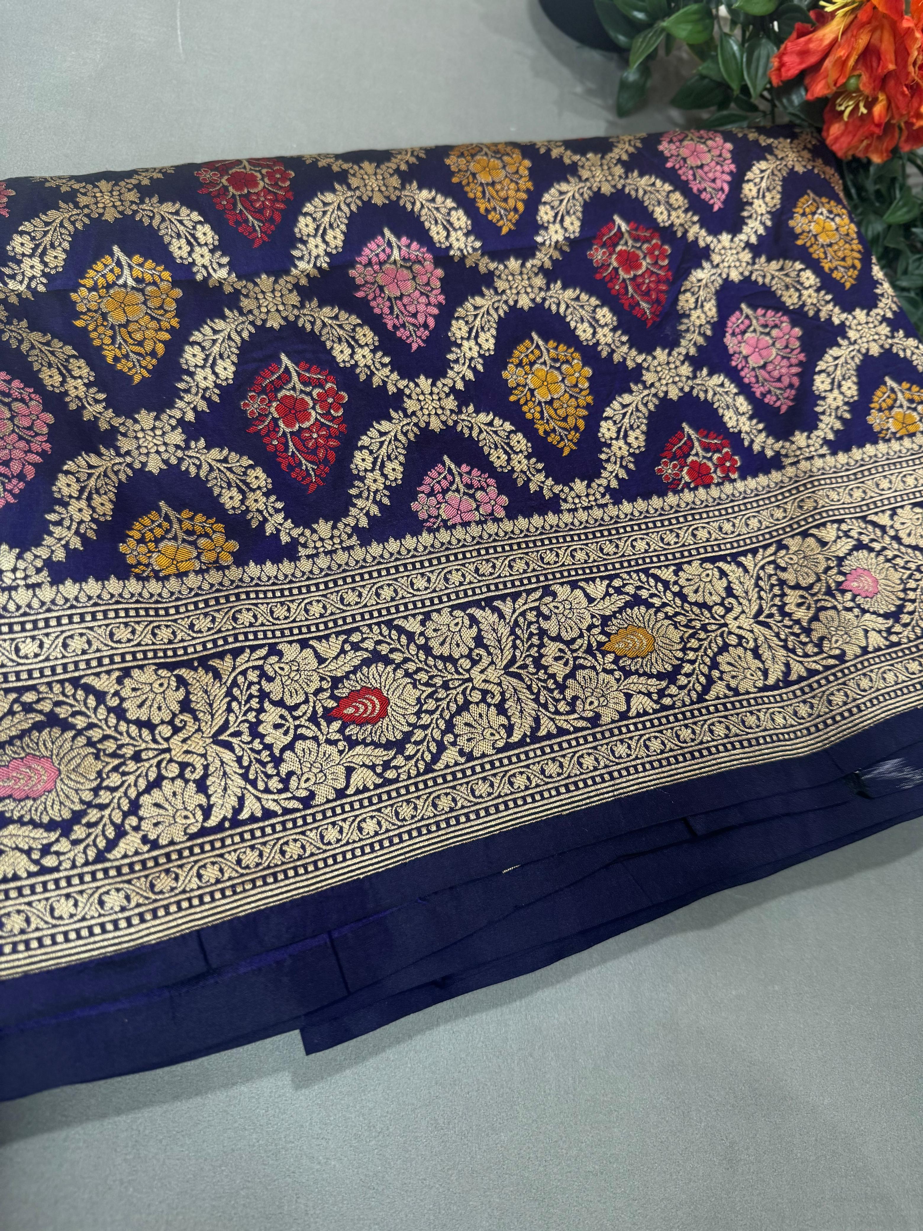 Purple pure kathan silk saree