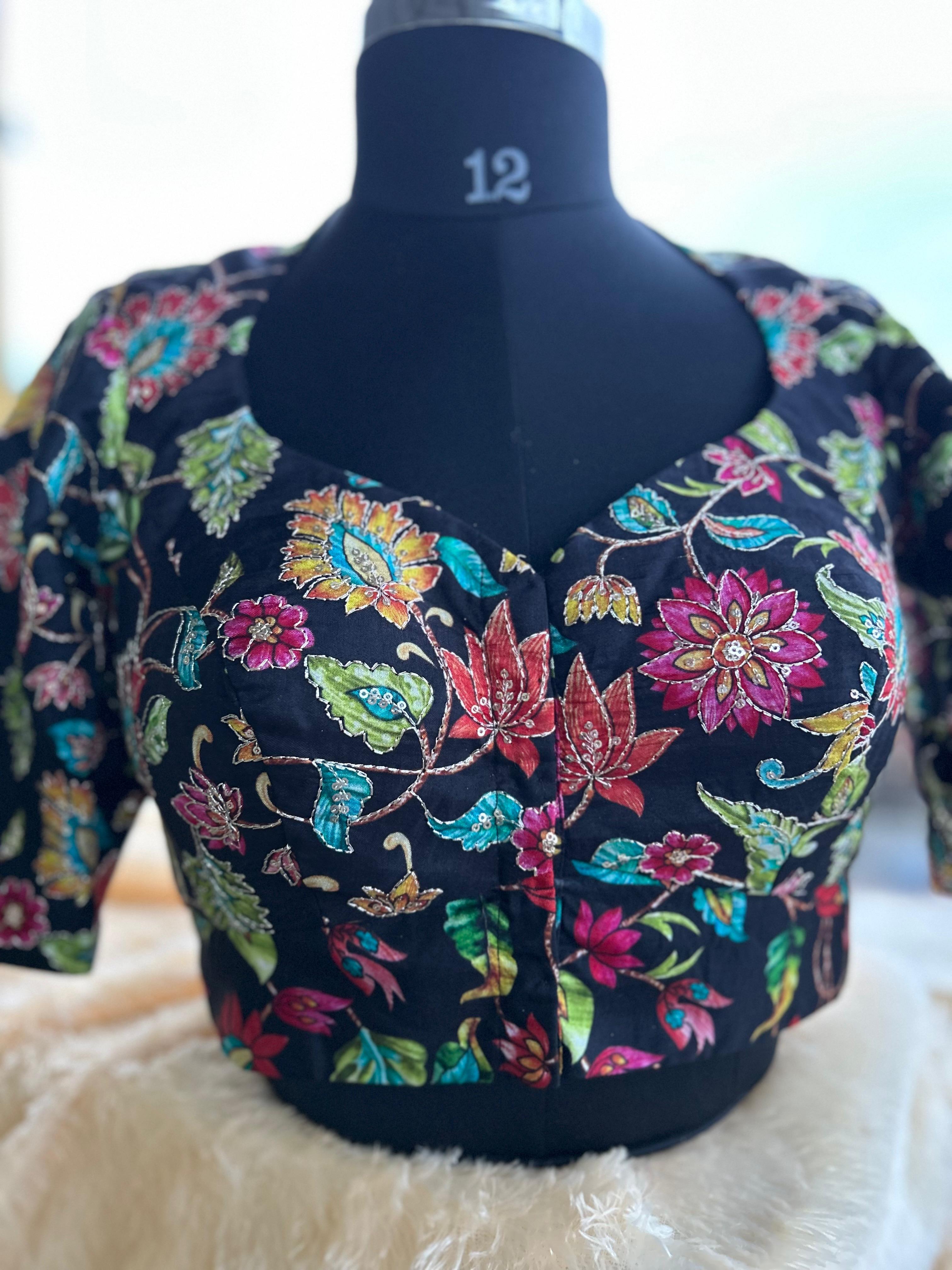 Black-03 kalamkari blouse