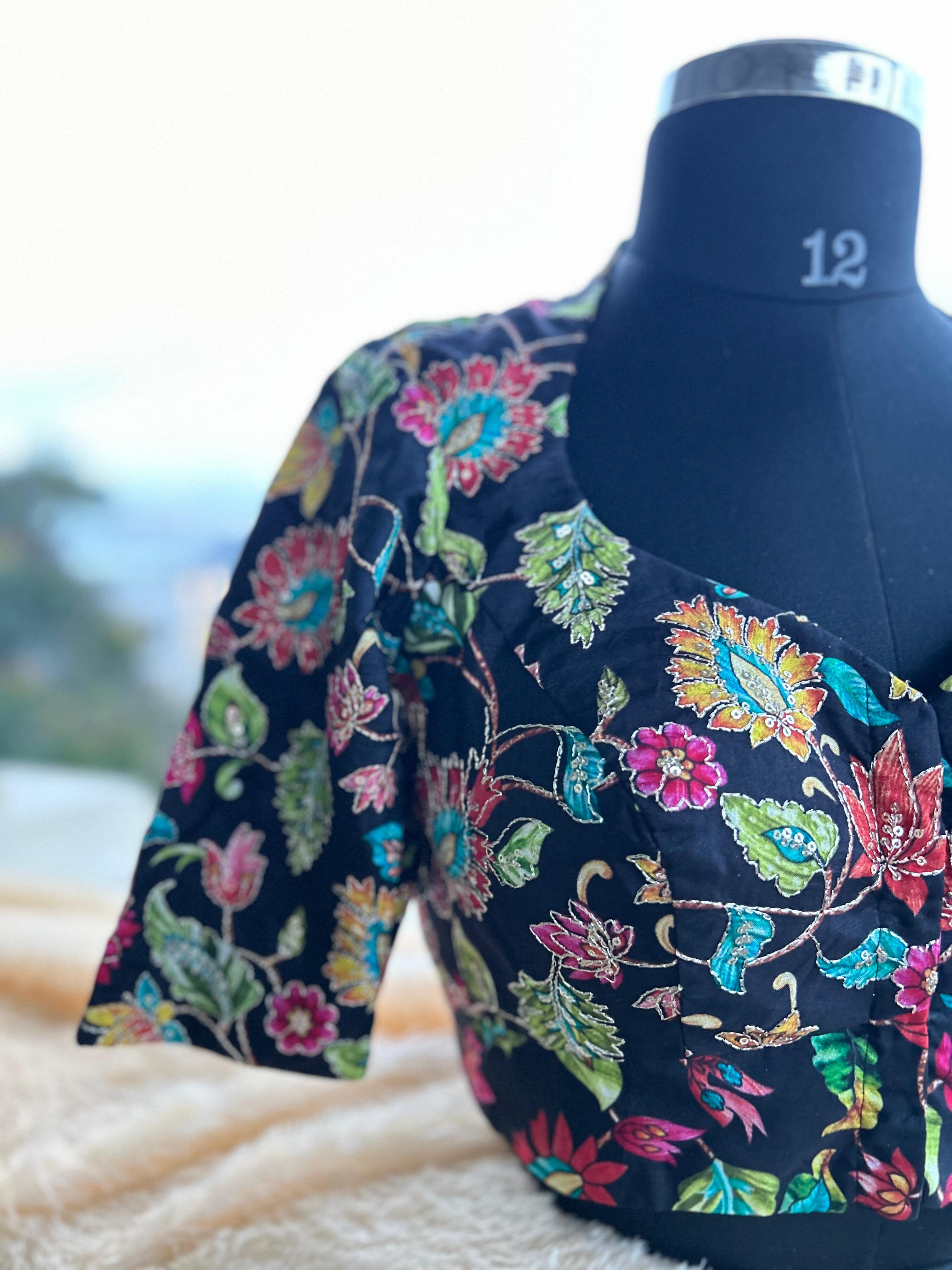 Black-03 kalamkari blouse