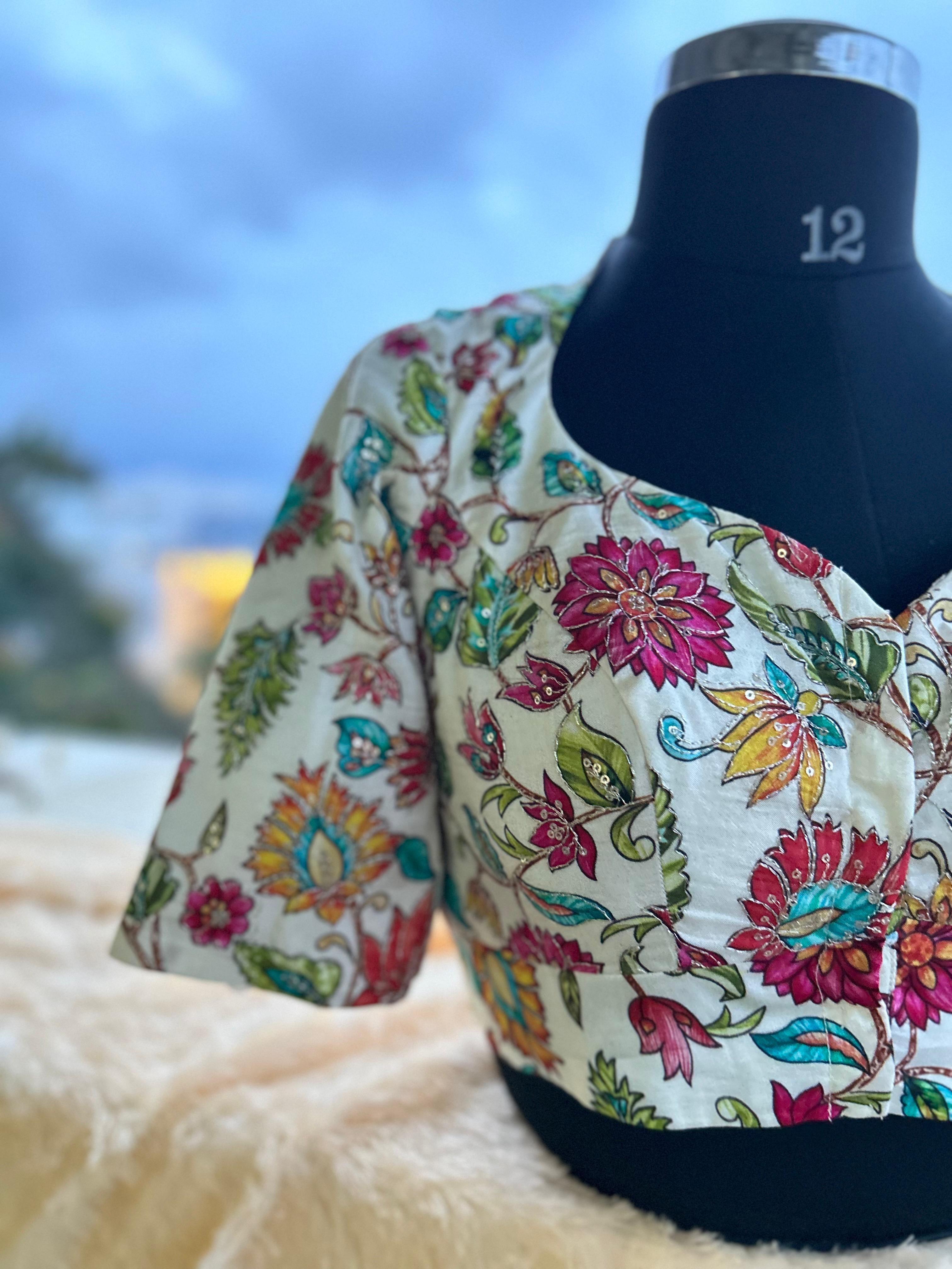 Cream -03 kalamkari blouse