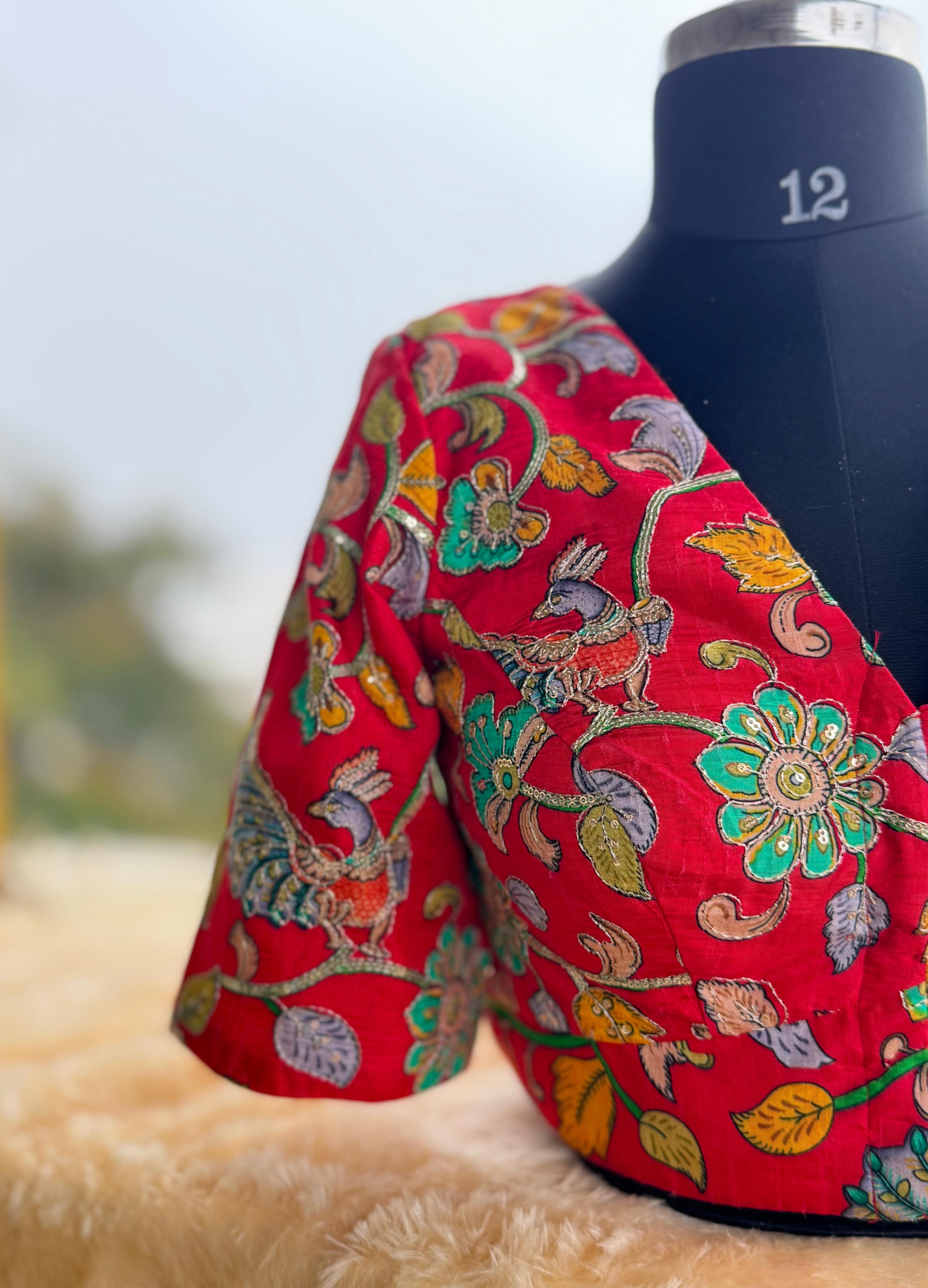 Red-03 kalamkari blouse