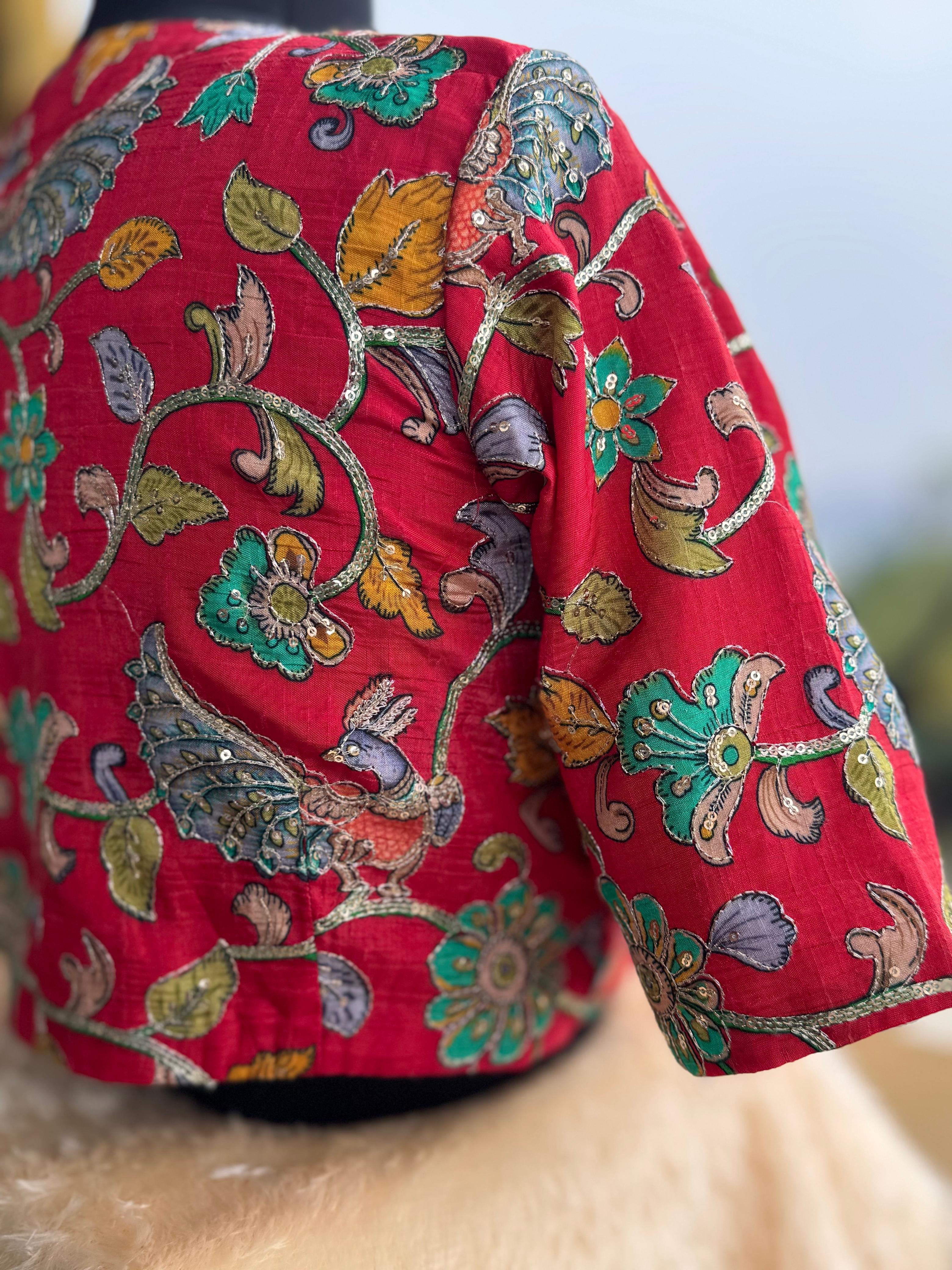 Red-03 kalamkari blouse