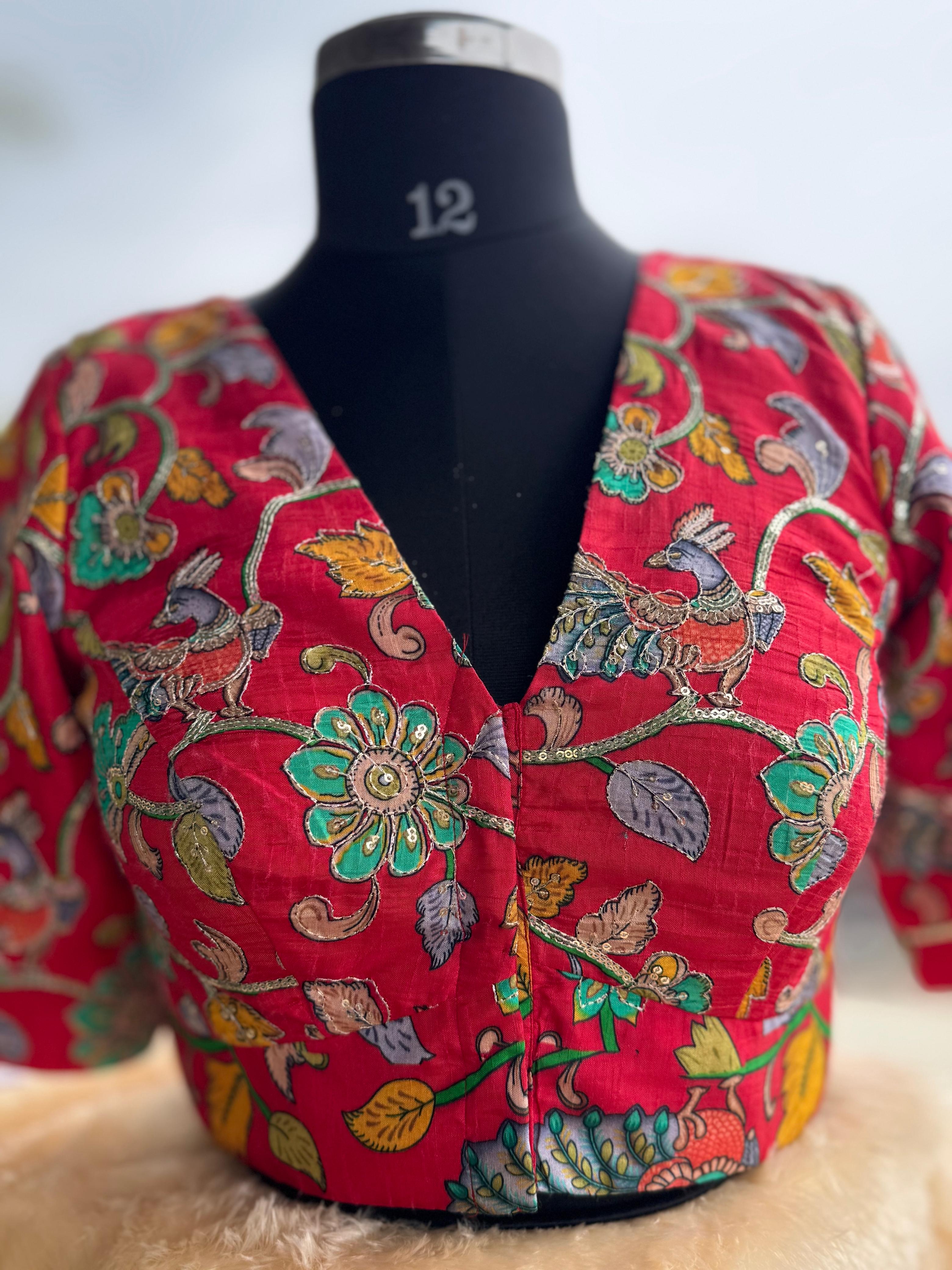 Red-03 kalamkari blouse