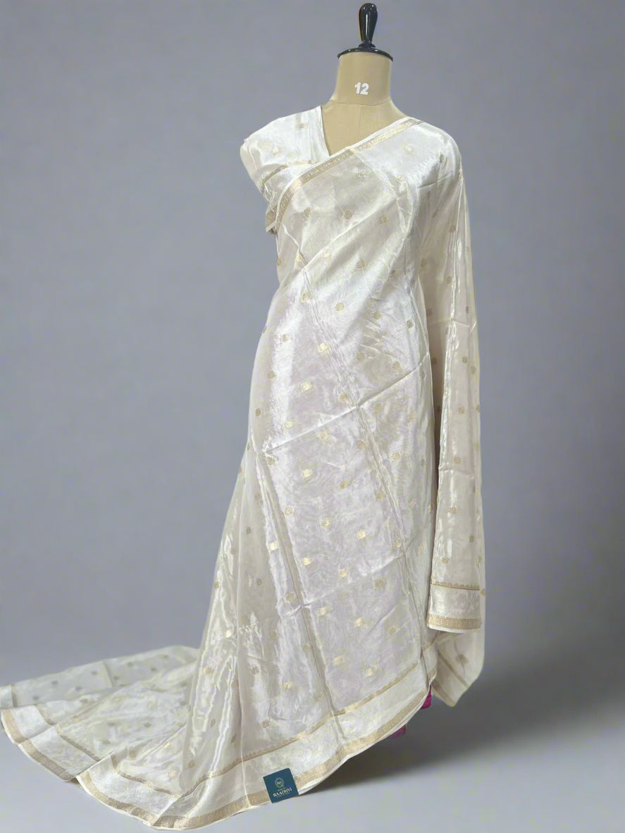 Cream 08 jute linen saree
