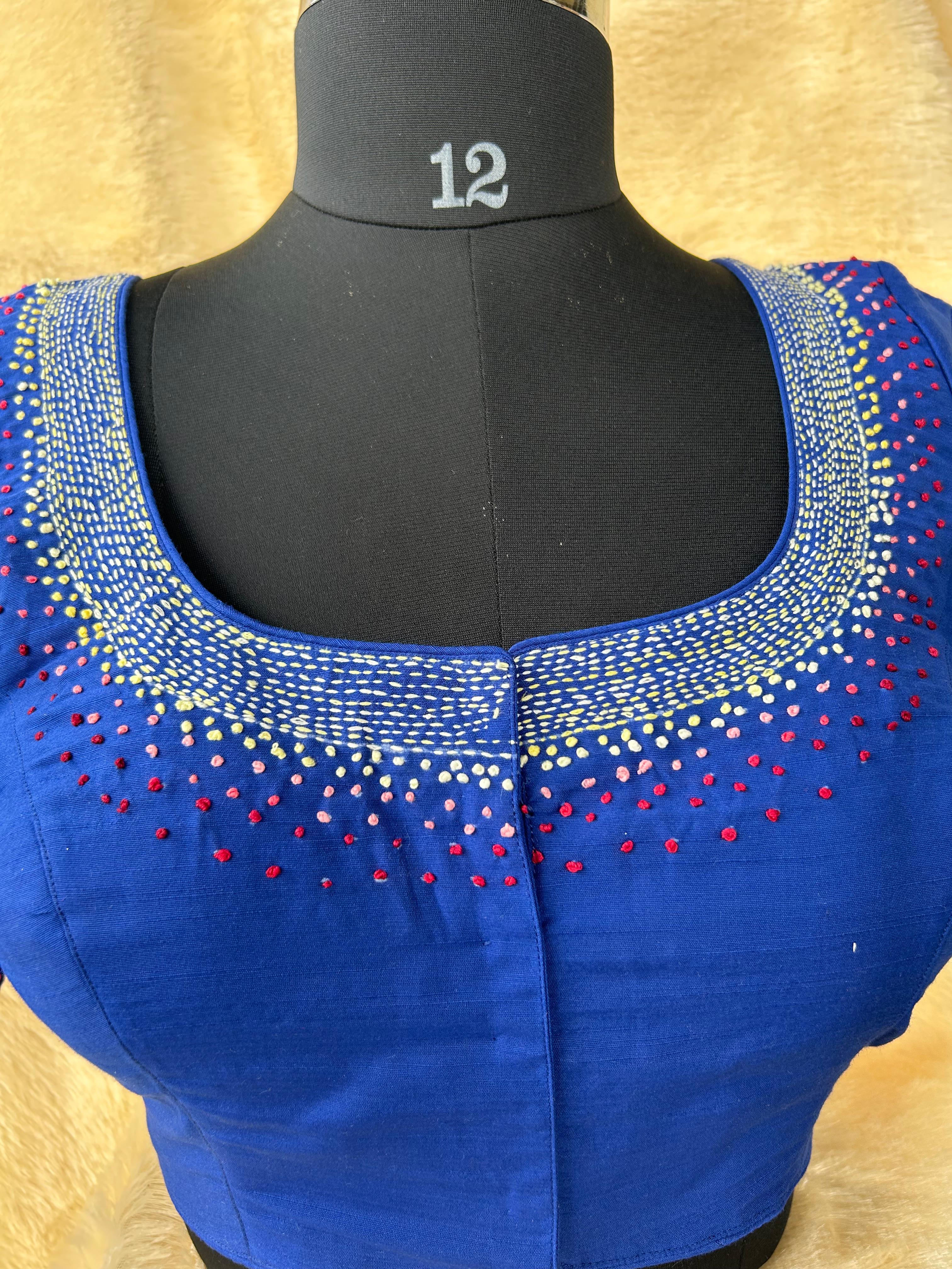 Blue knot handwork-09 blouse