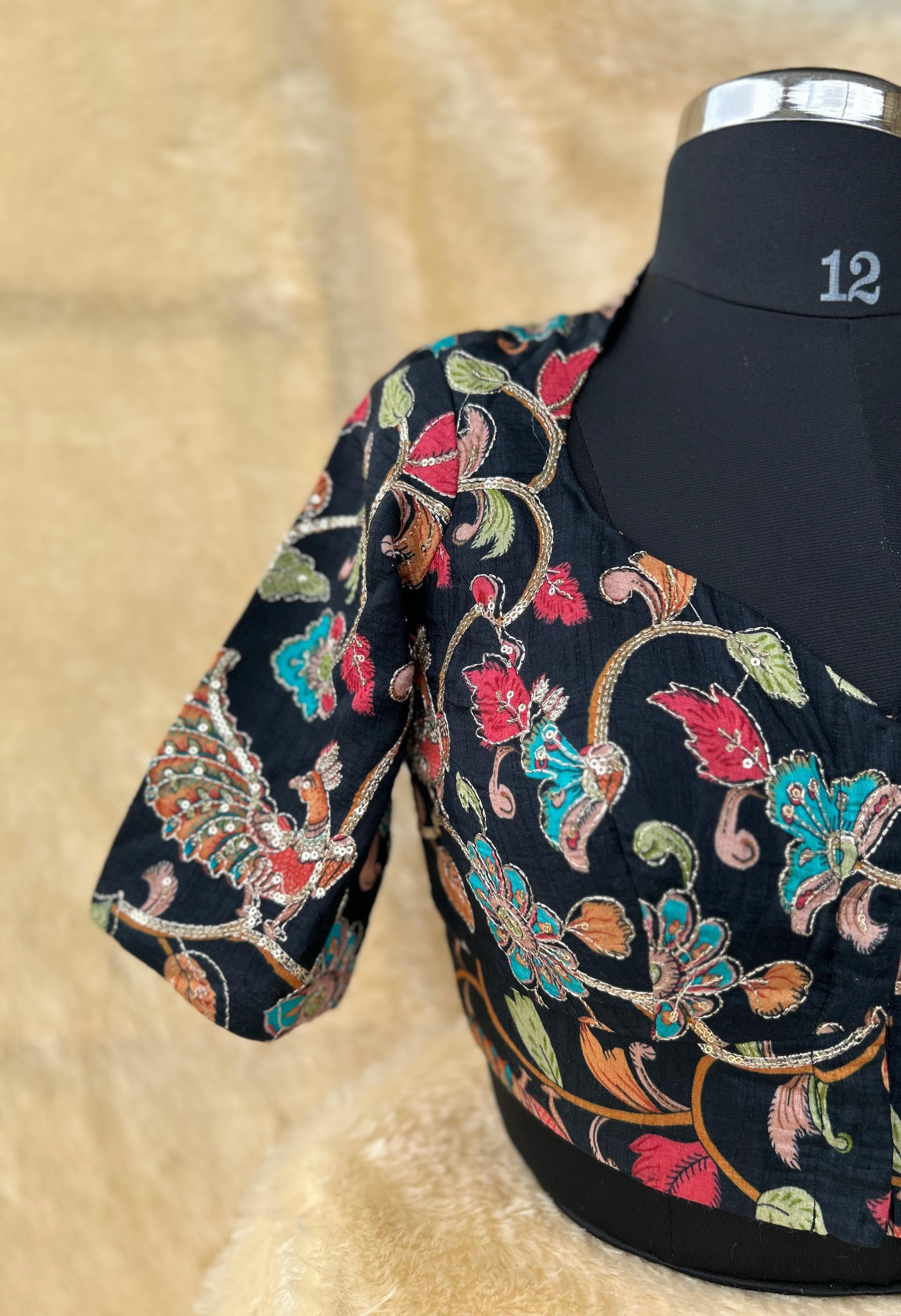 Black kalamkari blouse-01
