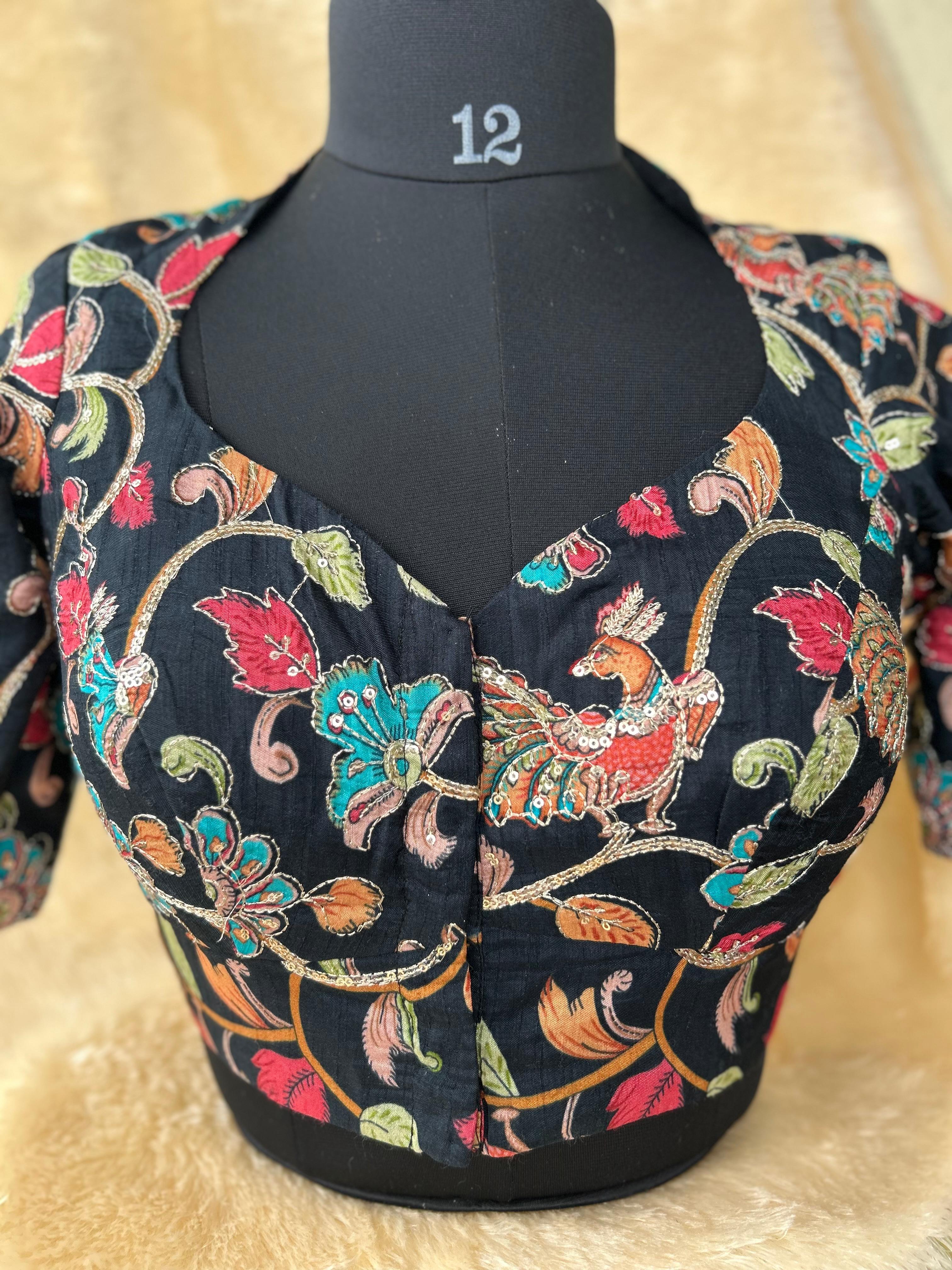 Black kalamkari blouse-01