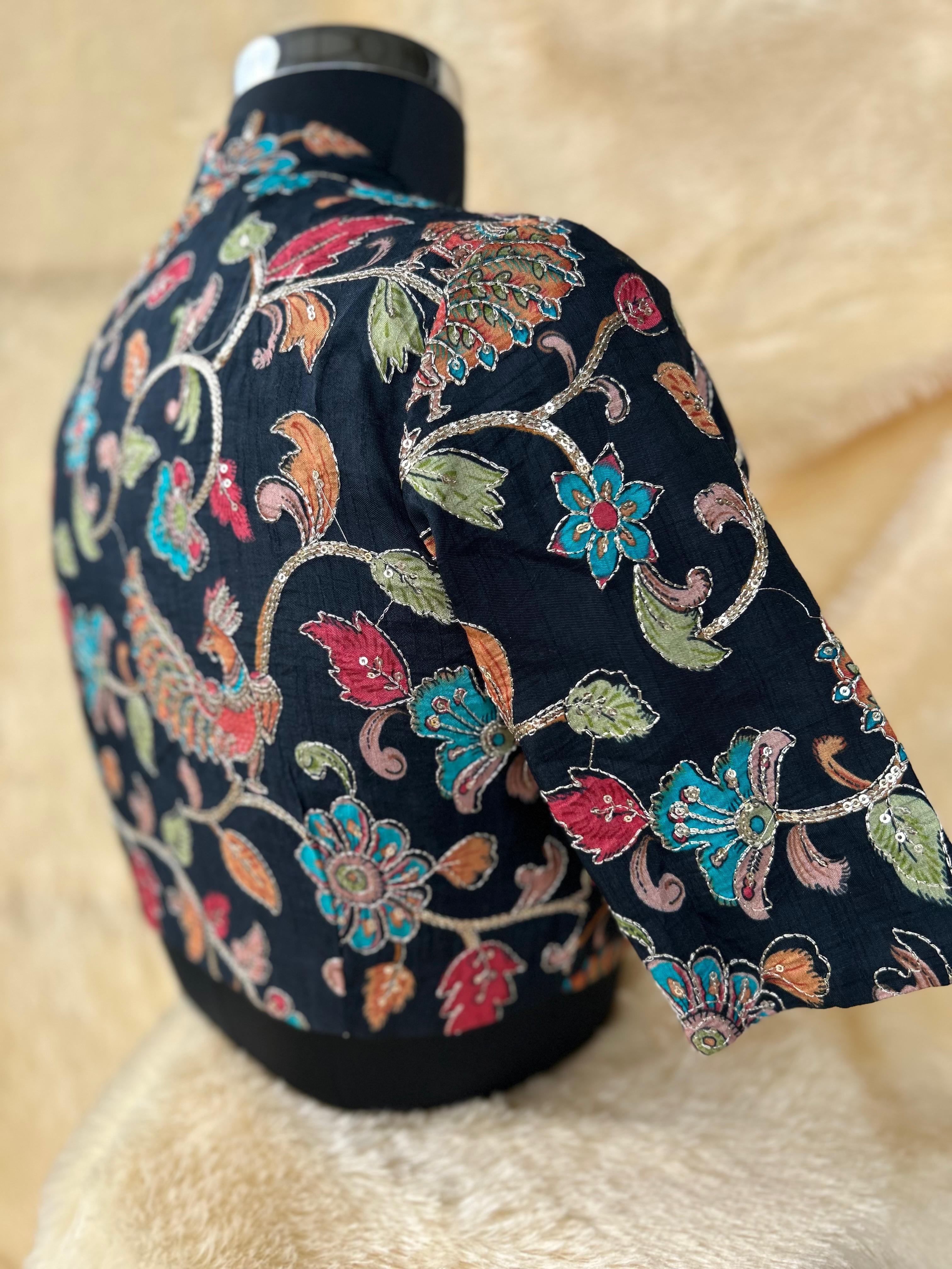 Black kalamkari blouse-01