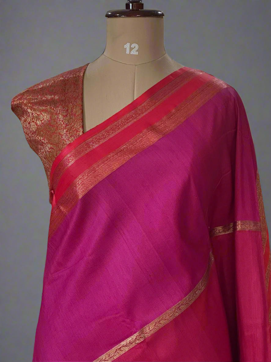 3D pure handloom banarasi tussar silk saree