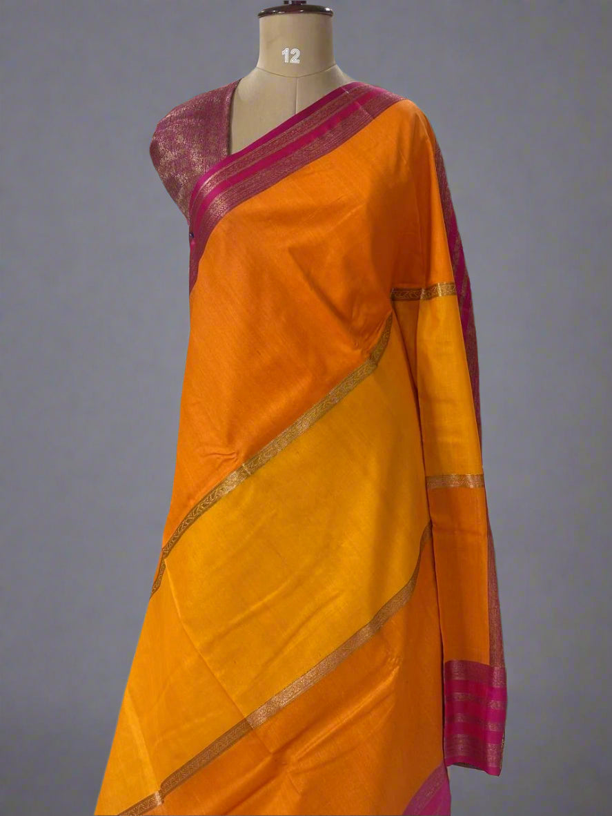 3D pure handloom banarasi tussar silk saree