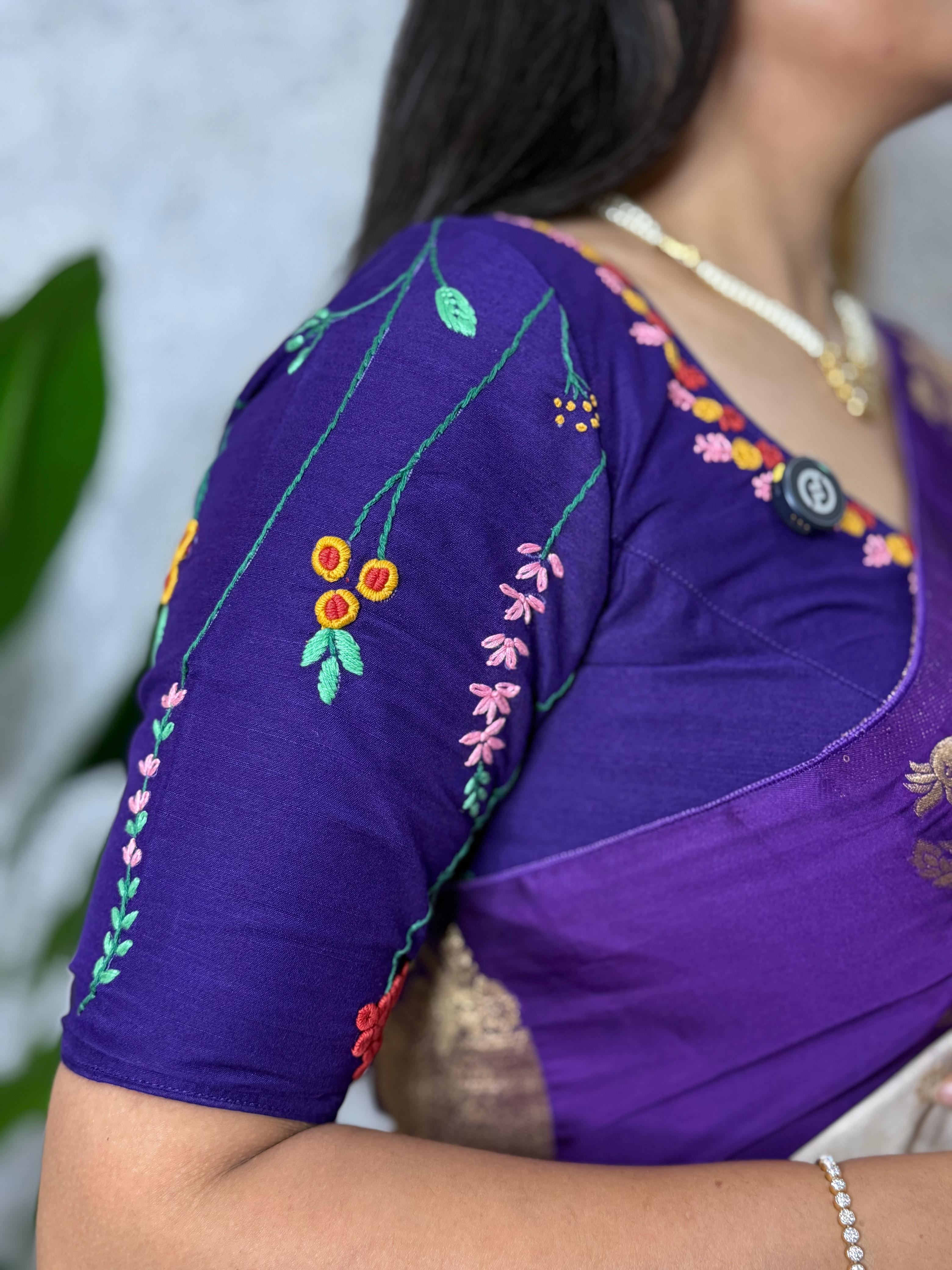 Custom Knot Handwork Blouse – Designer Ethnic Partywear,knot handwork-09