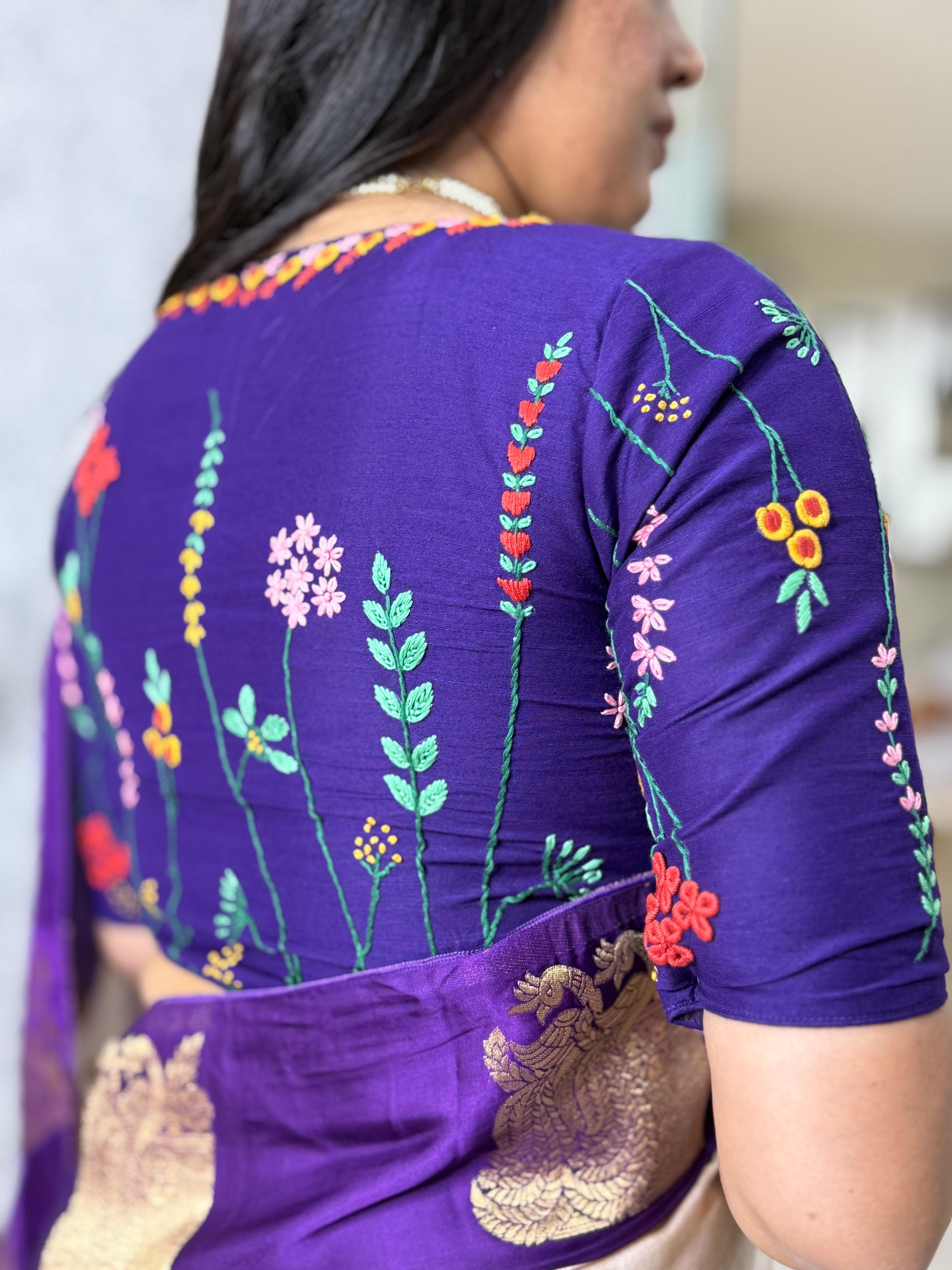 Custom Knot Handwork Blouse – Designer Ethnic Partywear,knot handwork-09