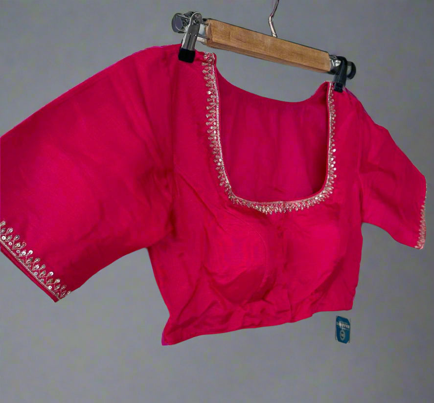 Elegant Pink Knot Handwork Blouse,knot handwork-09