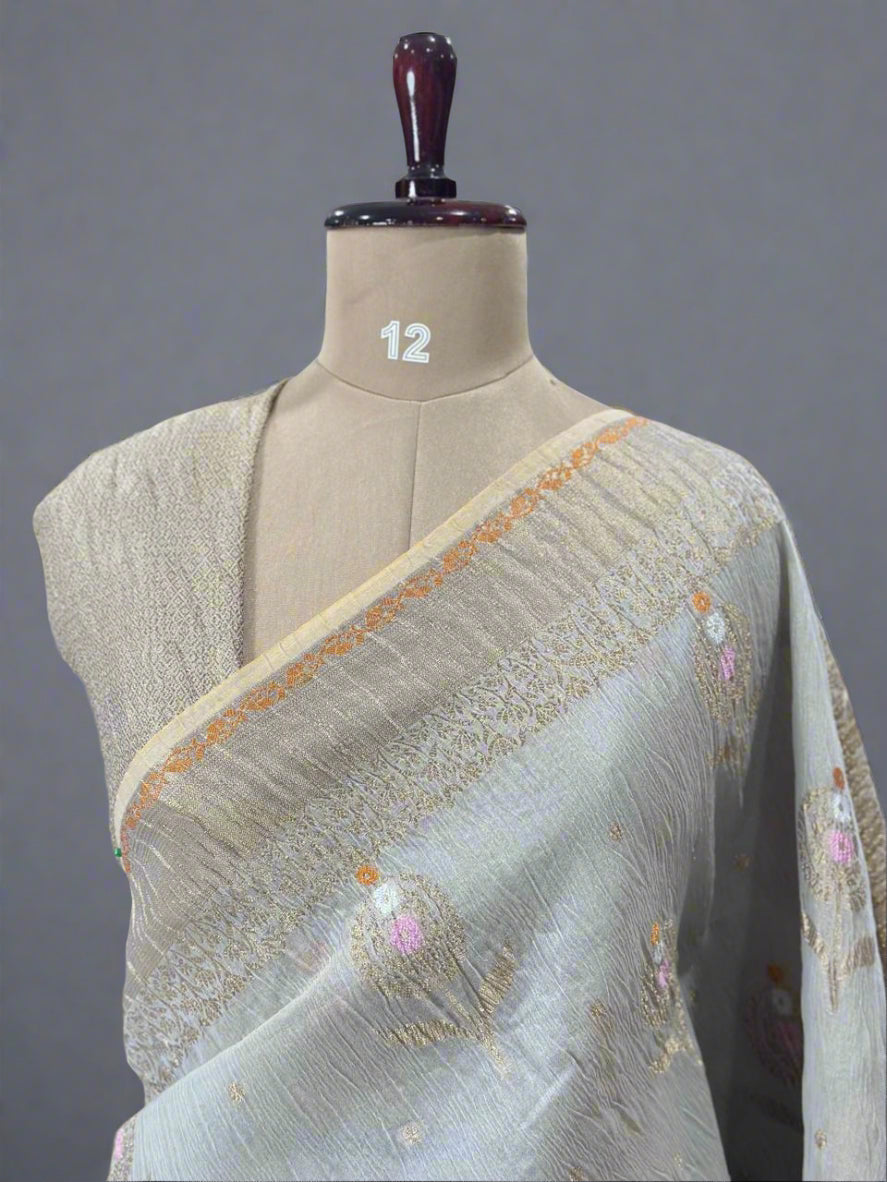Pastel Colour Crush cotton Saree – Elegant Designer Ethnic Wear,crush cotton-09