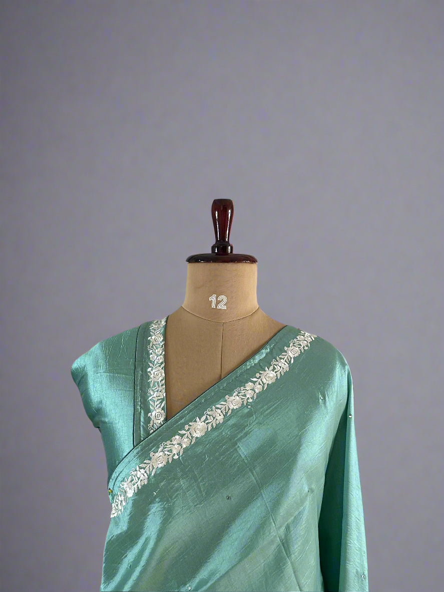 Pastel green Elegant Flamingo Tussar Silk Saree – Graceful Weave with Timeless Appeal,Flamigo tussar-09