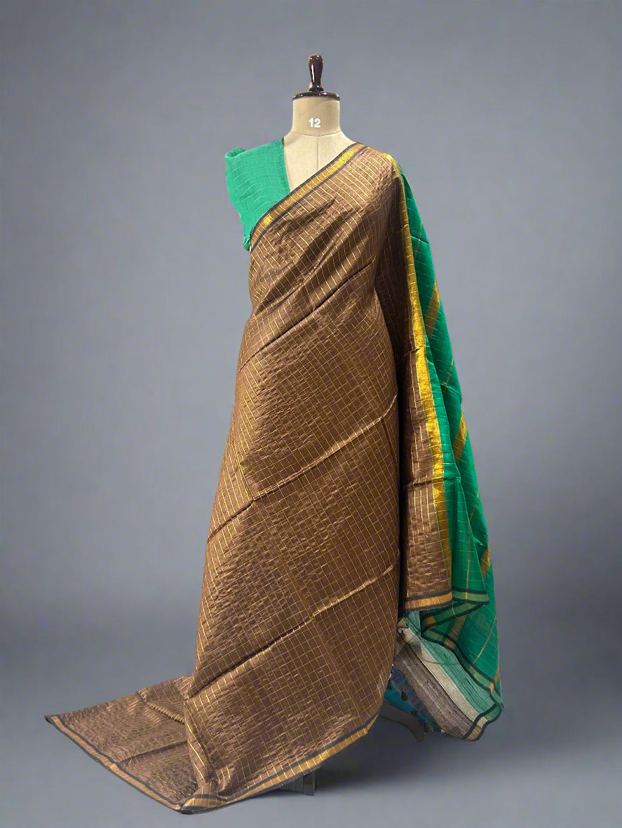 Pure Raw Dupion Silk Saree – Handwoven Elegance with Luxurious Texture