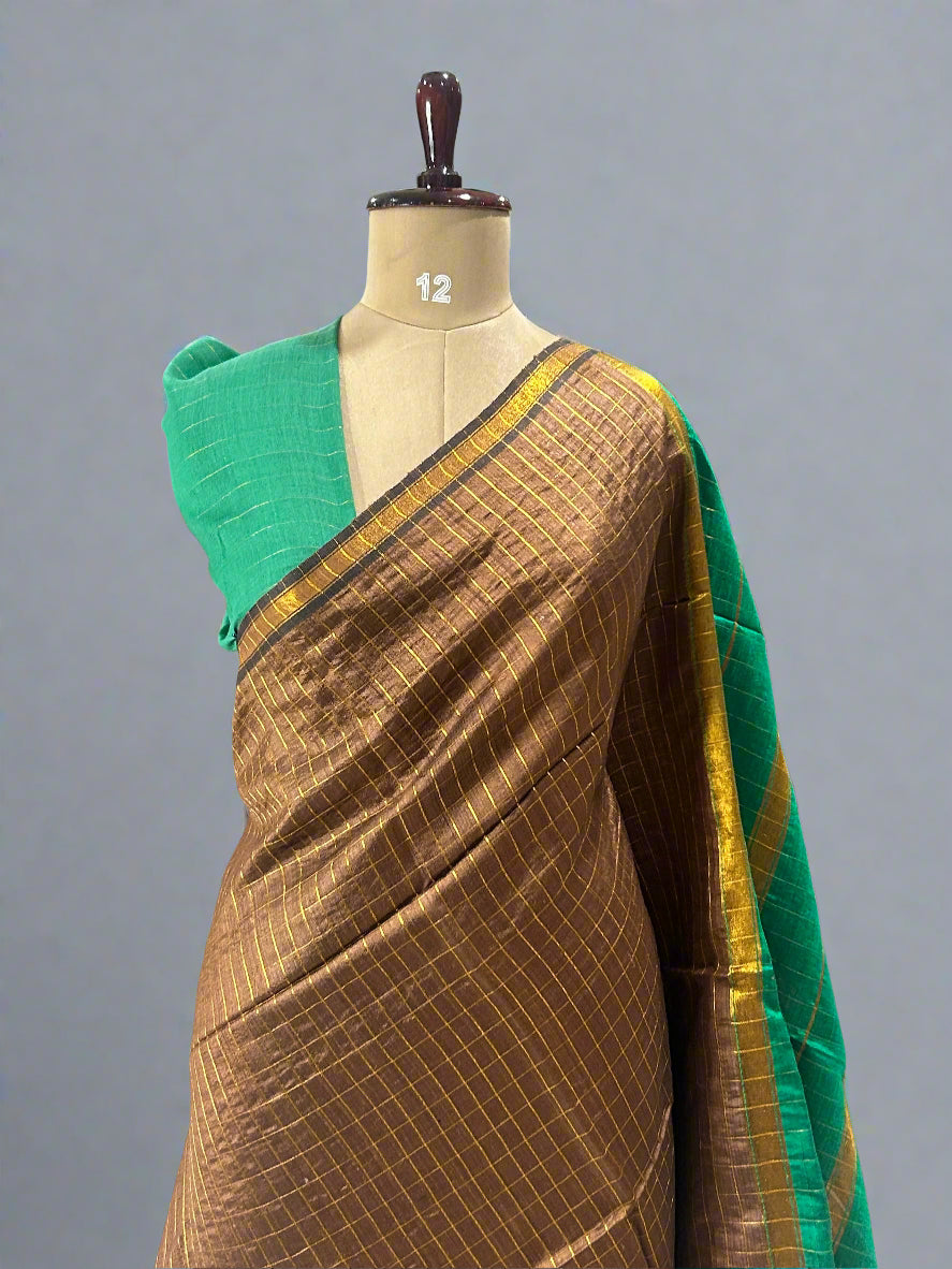 Pure Raw Dupion Silk Saree – Handwoven Elegance with Luxurious Texture