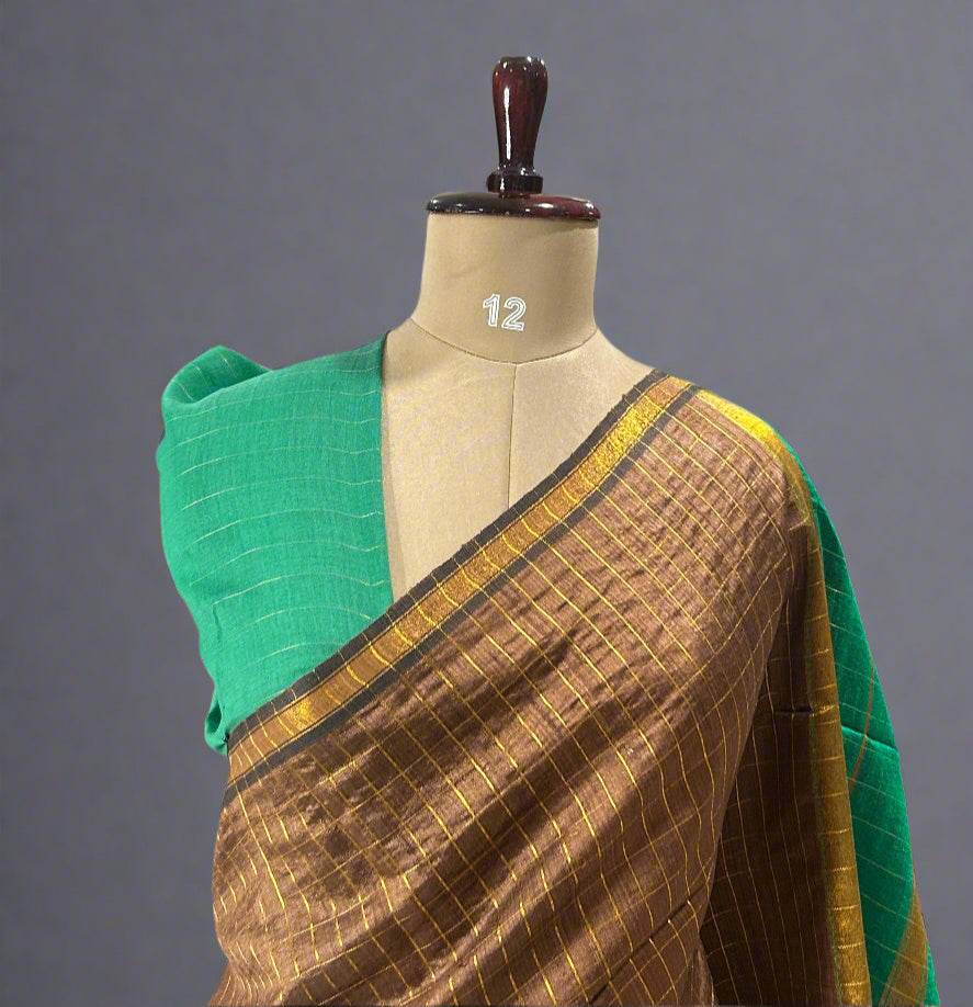Pure Raw Dupion Silk Saree – Handwoven Elegance with Luxurious Texture