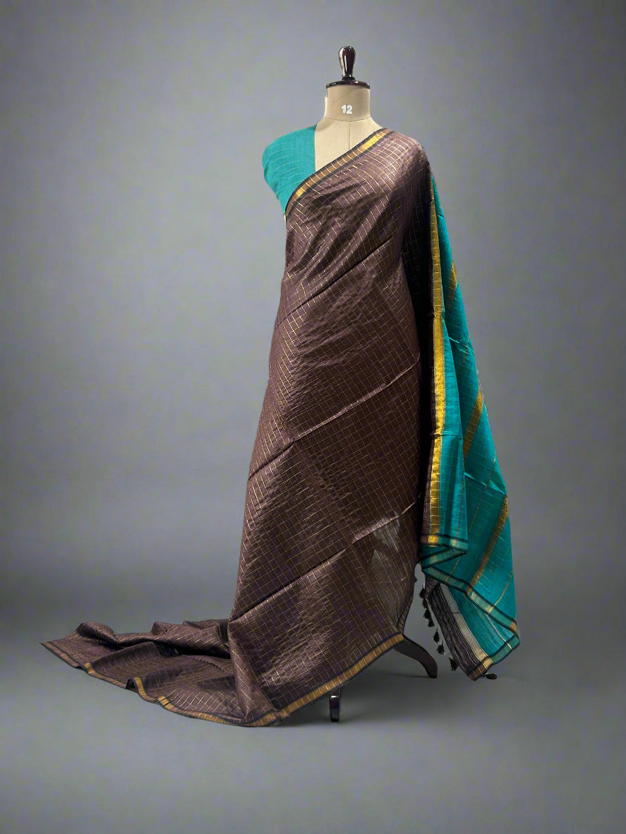Pure Raw Dupion Silk Saree – Handwoven Elegance with Luxurious Texture