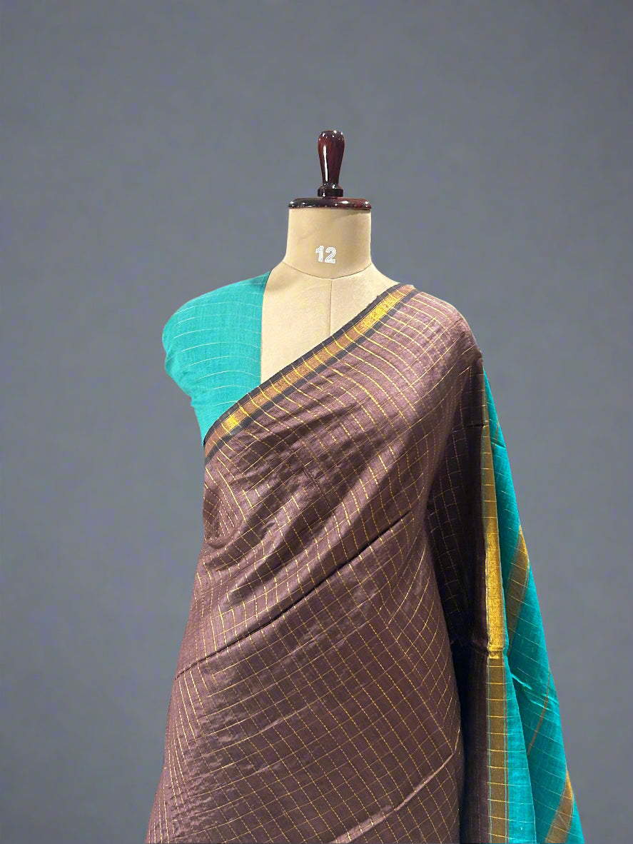 Pure Raw Dupion Silk Saree – Handwoven Elegance with Luxurious Texture