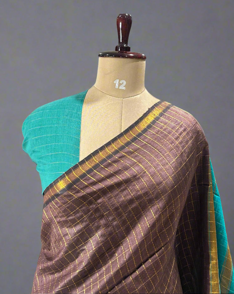 Pure Raw Dupion Silk Saree – Handwoven Elegance with Luxurious Texture