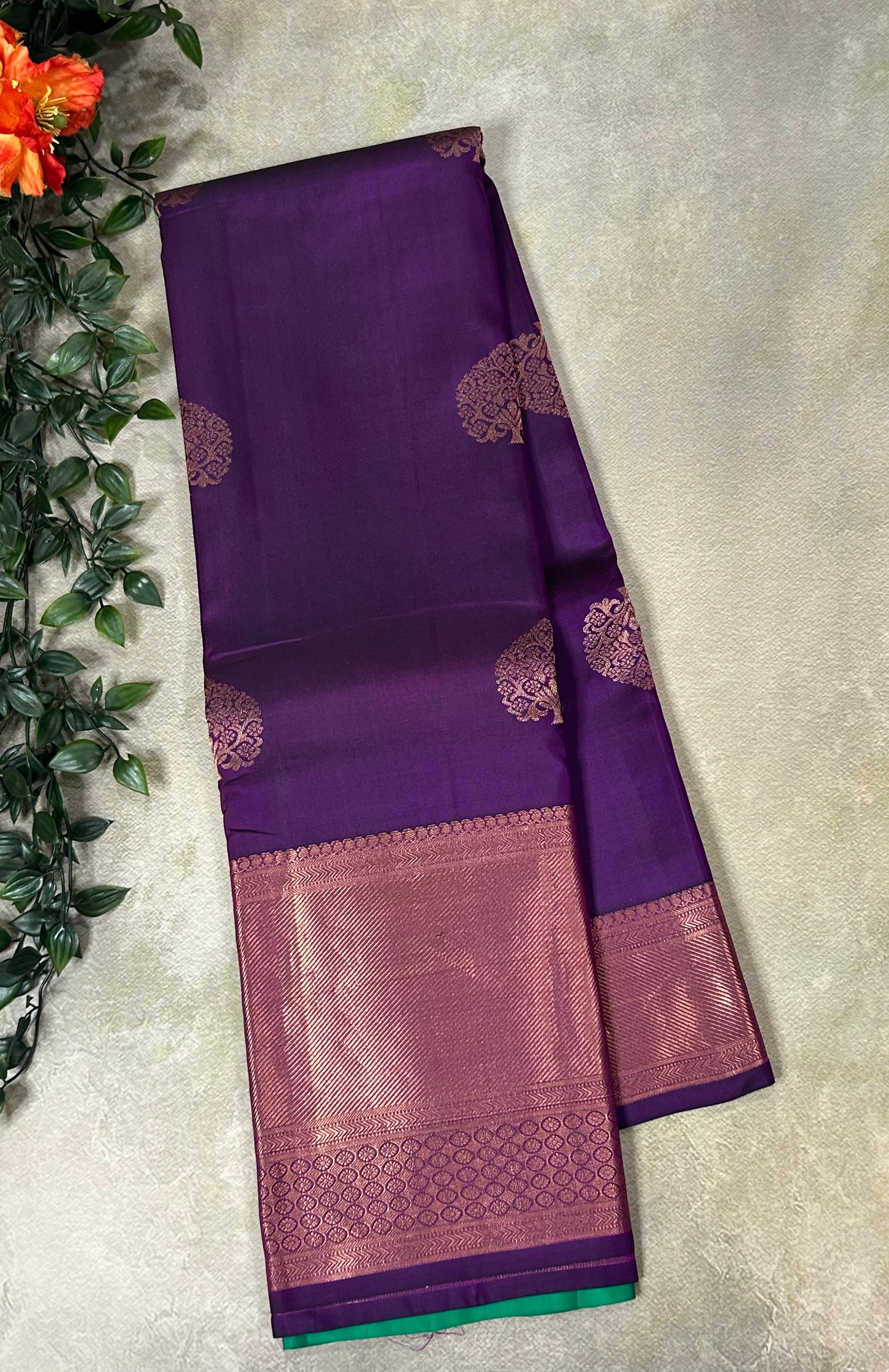 Purple pure kanchipuram silk saree