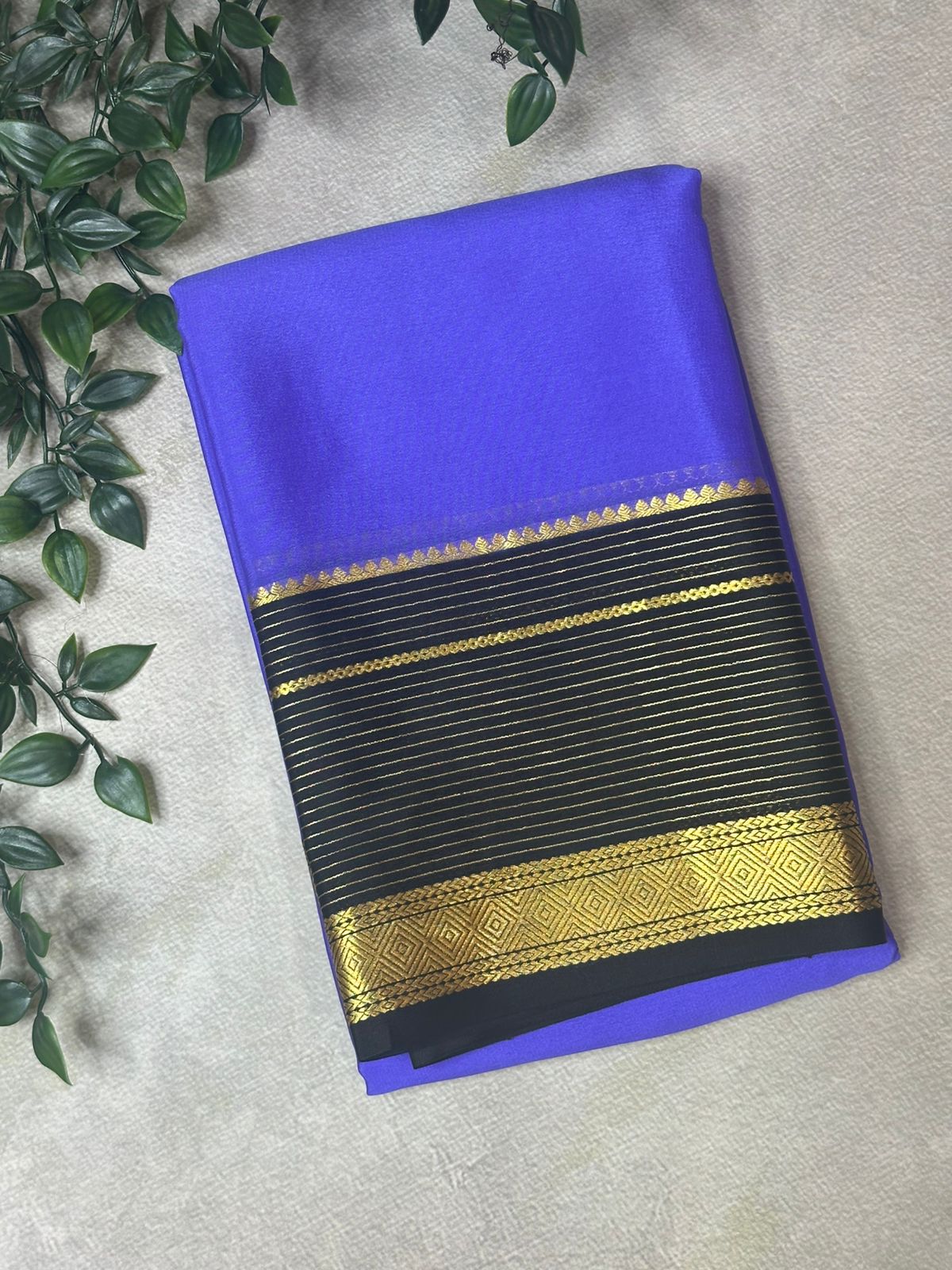 Violet Lightweight Pure Mysore Crepe Silk Saree – Elegant Soft Drape(MSL)
