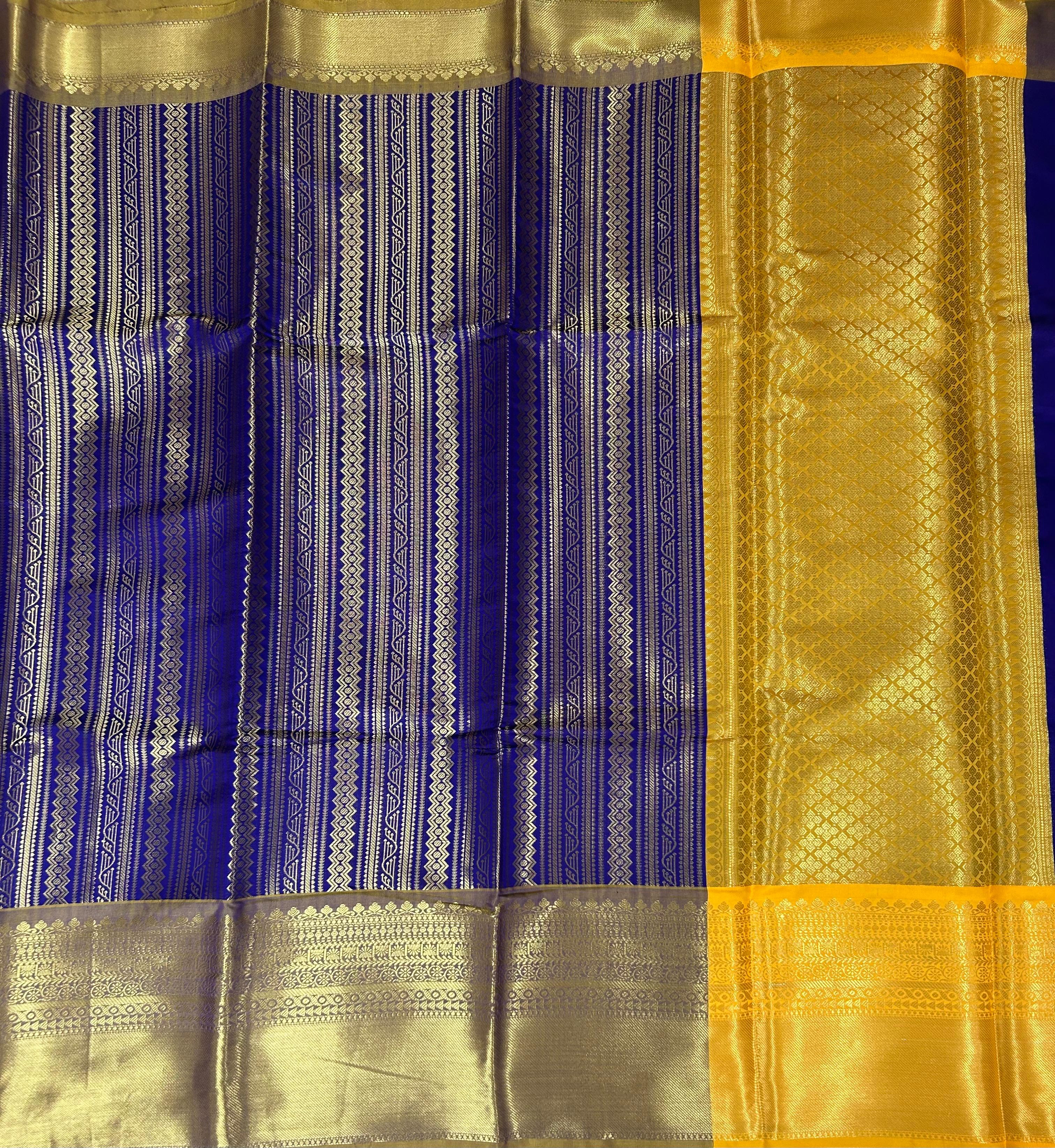 Royal blue banrasi tissue-10 with rich pallu saree