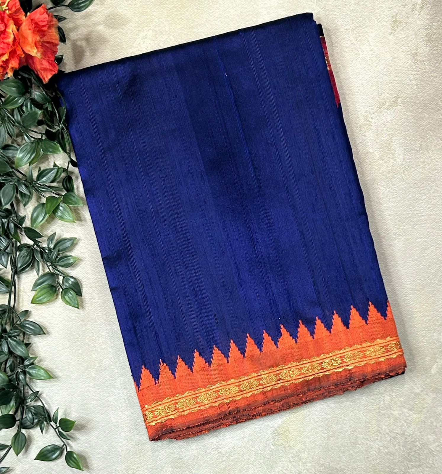 Blue Elegant Handwoven Matka Silk Saree