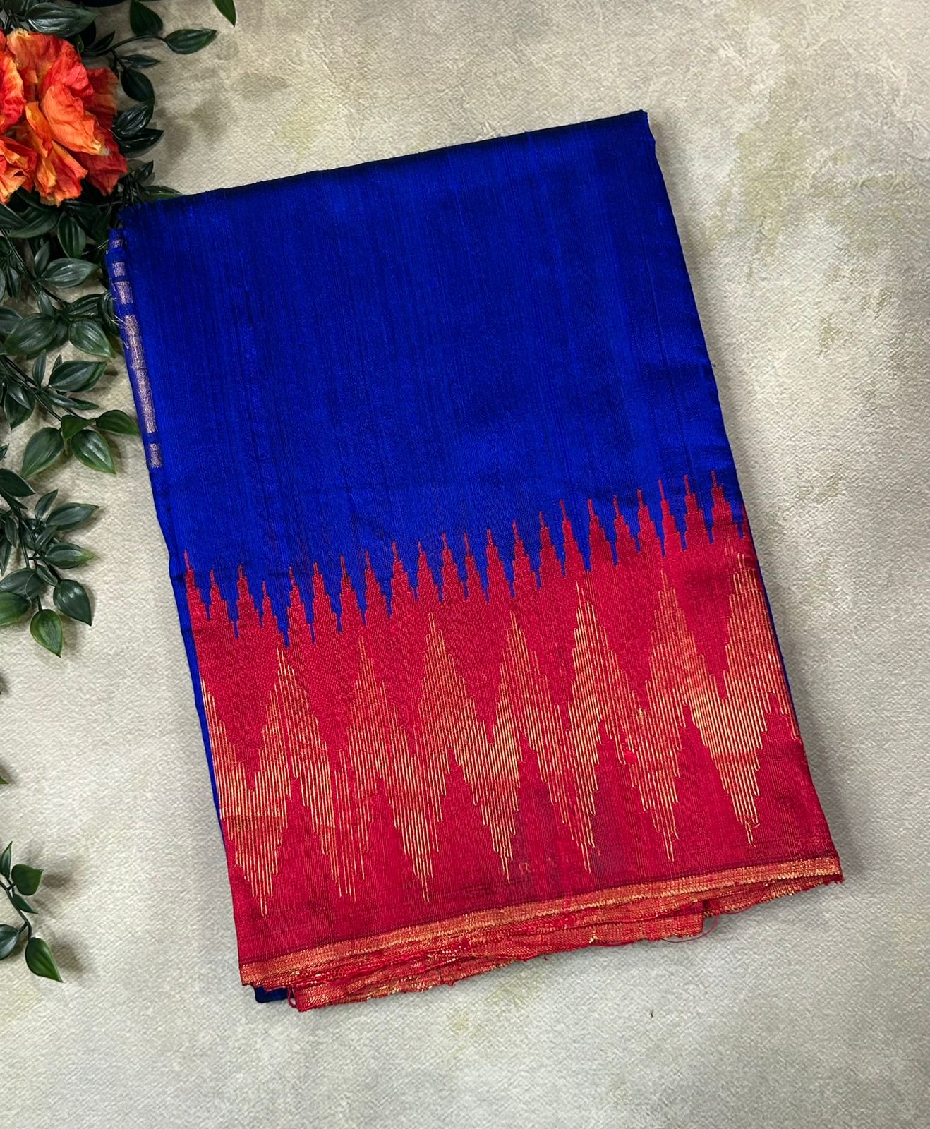 Blue Elegant Handwoven Matka Silk Saree