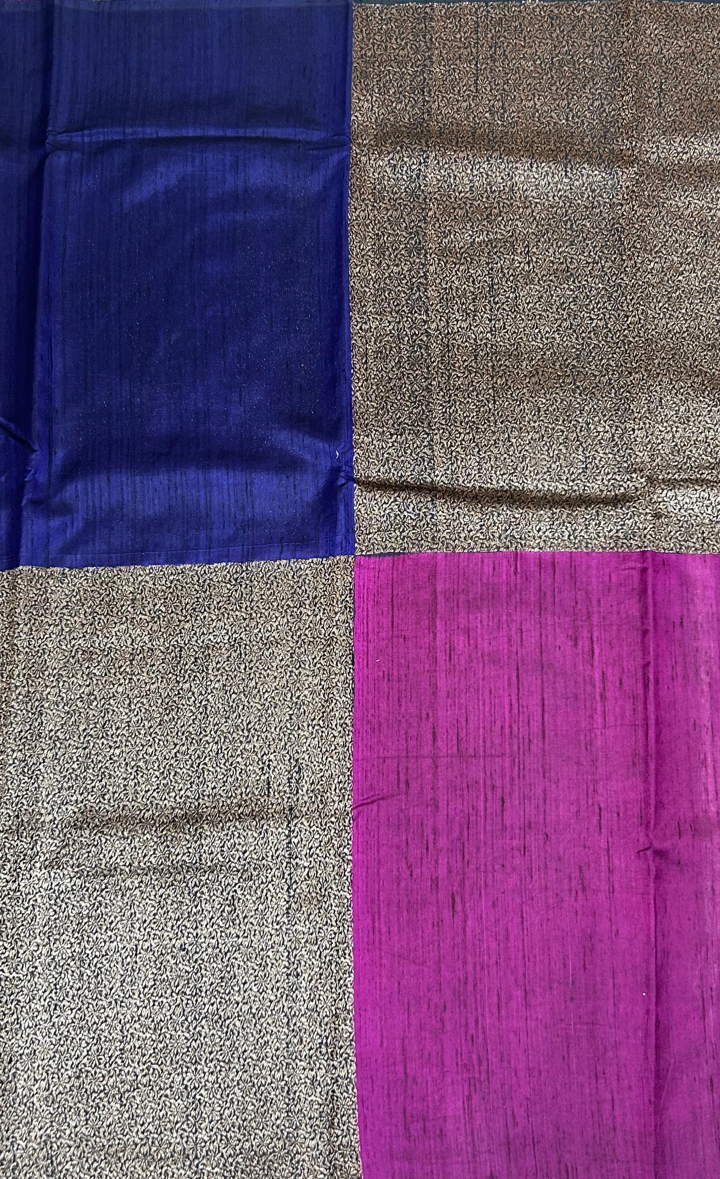 2D checks n brocadepure handloom  tussar silk-10 saree