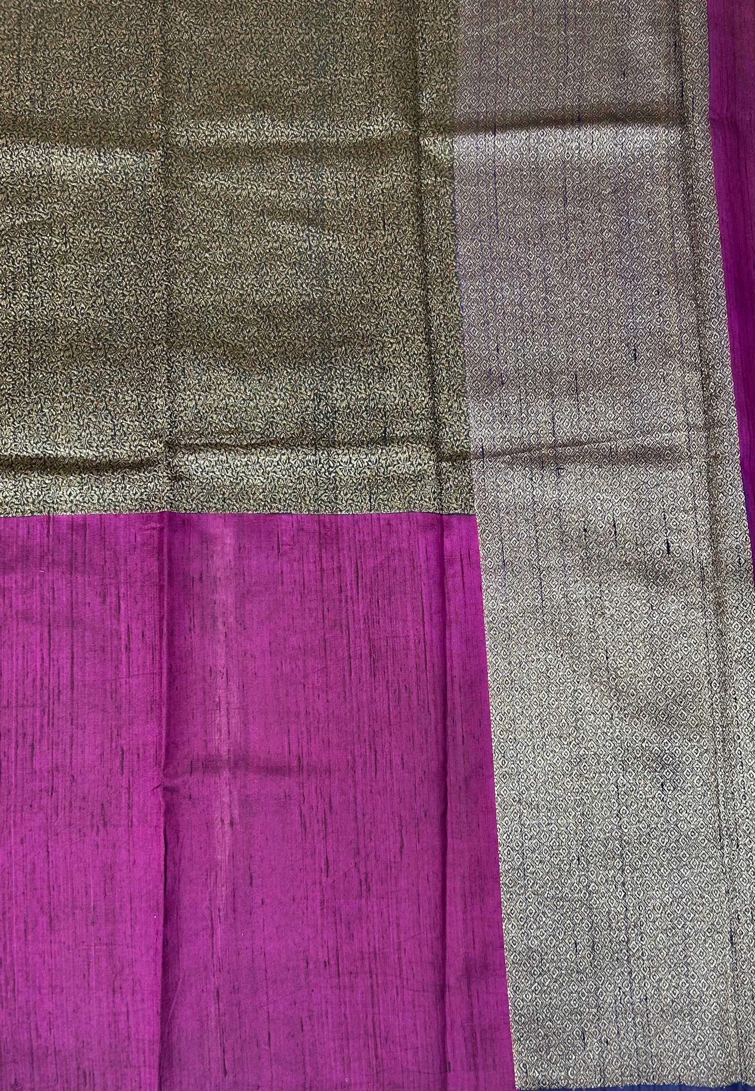 2D checks n brocadepure handloom  tussar silk-10 saree