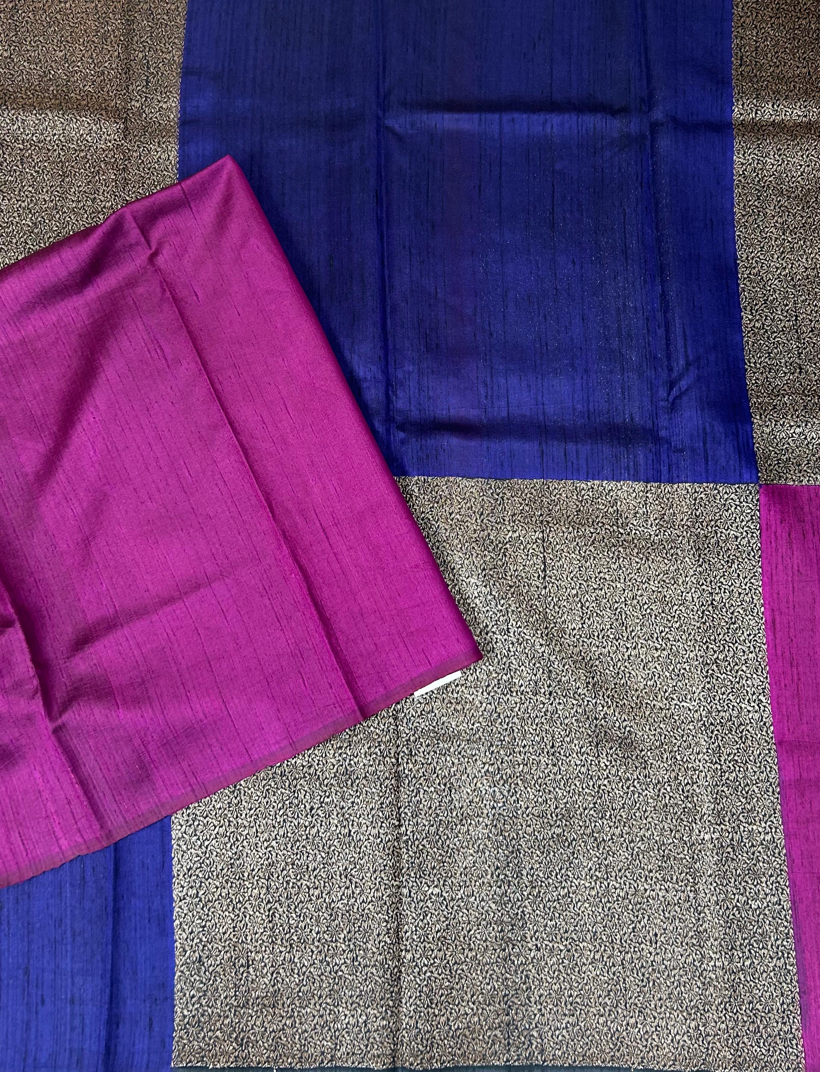 2D checks n brocadepure handloom  tussar silk-10 saree