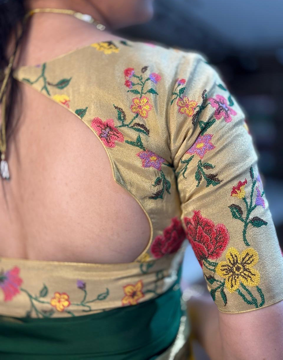 Pastel Yellow petite embrodiery tissue blouse